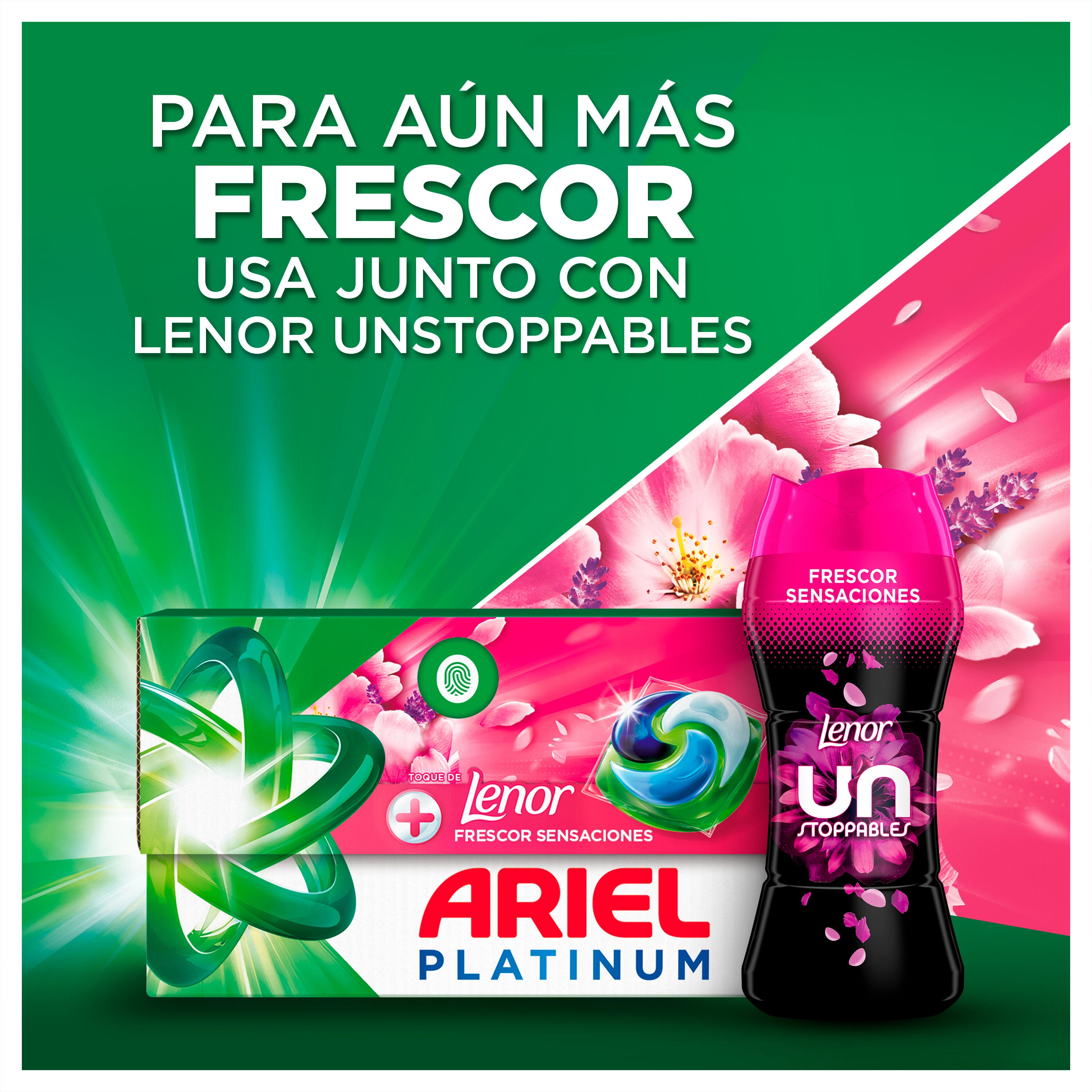 Detergente cápsulas pods sensaciones Ariel 19d