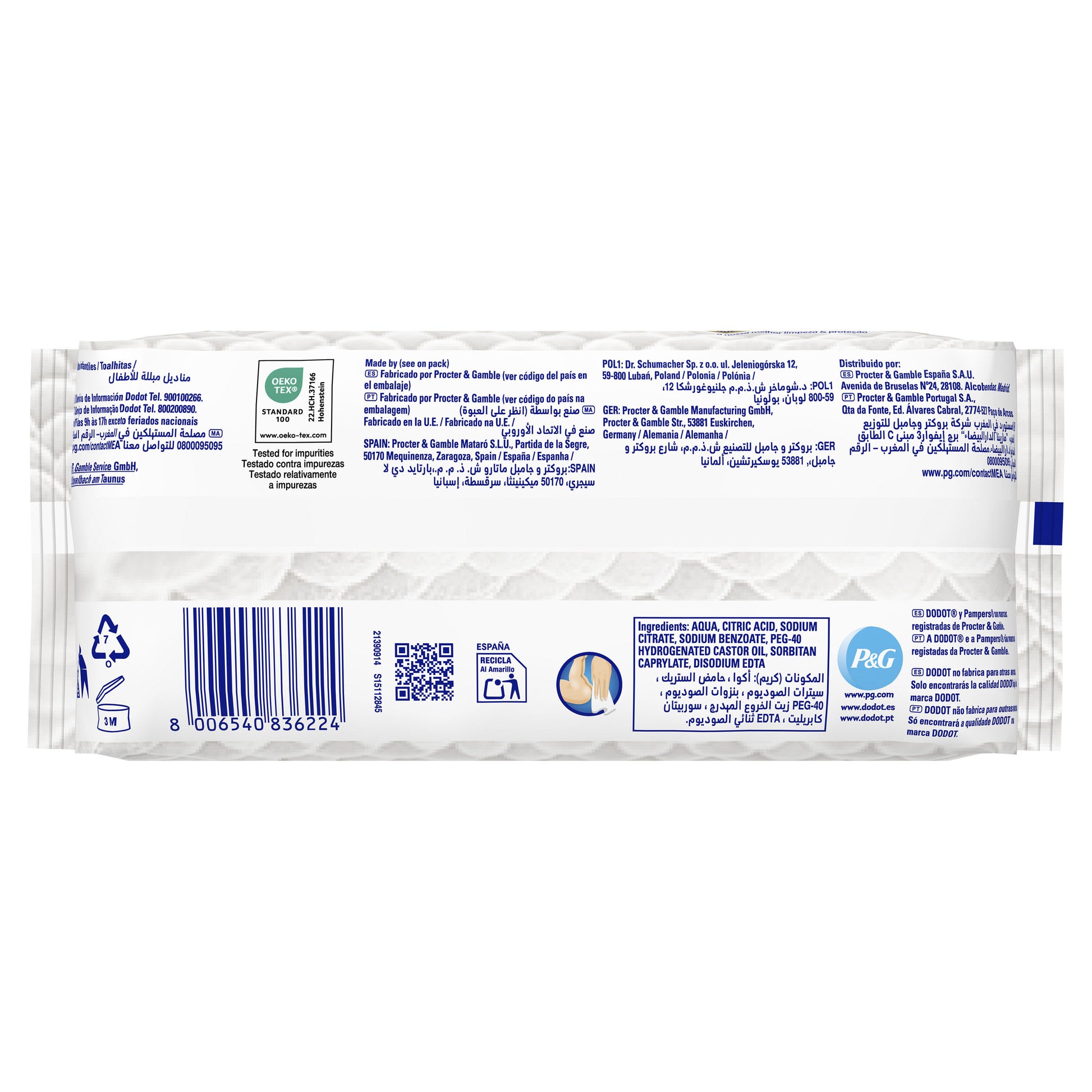 Toallita húmeda aqua plastic free Dodot 48u