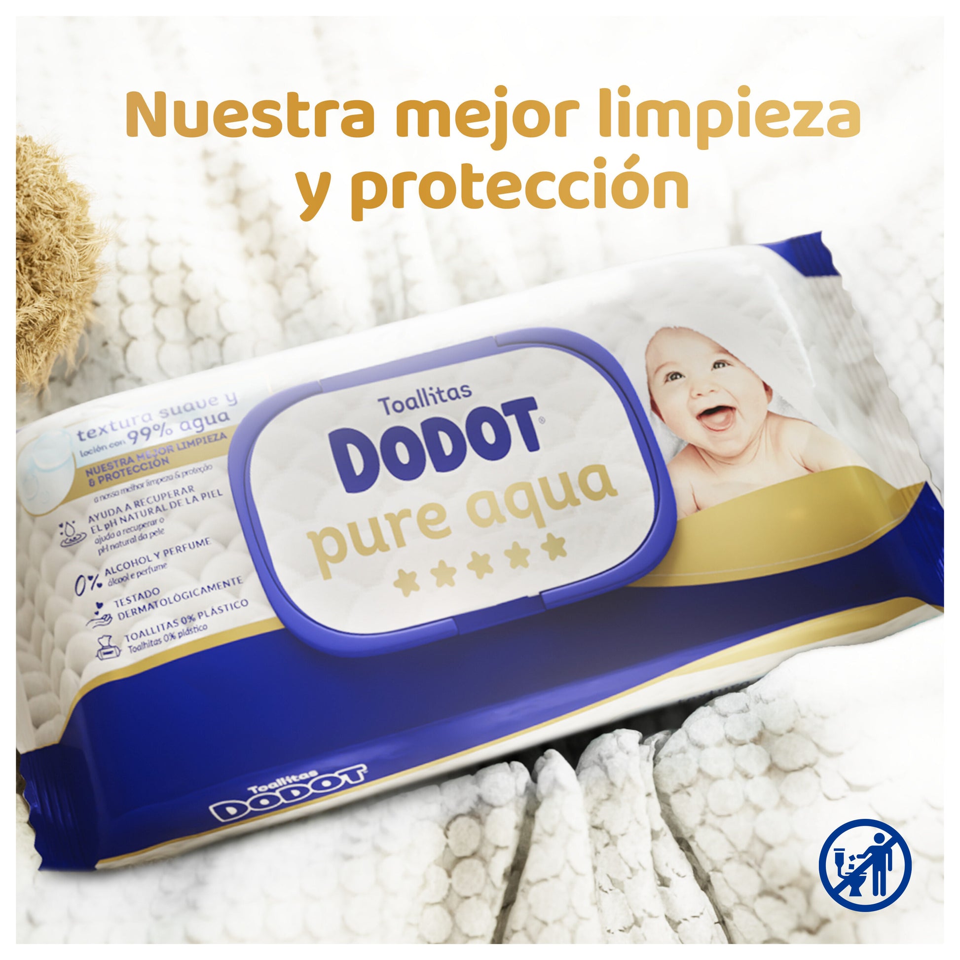 Toallita húmeda aqua plastic free Dodot 48u