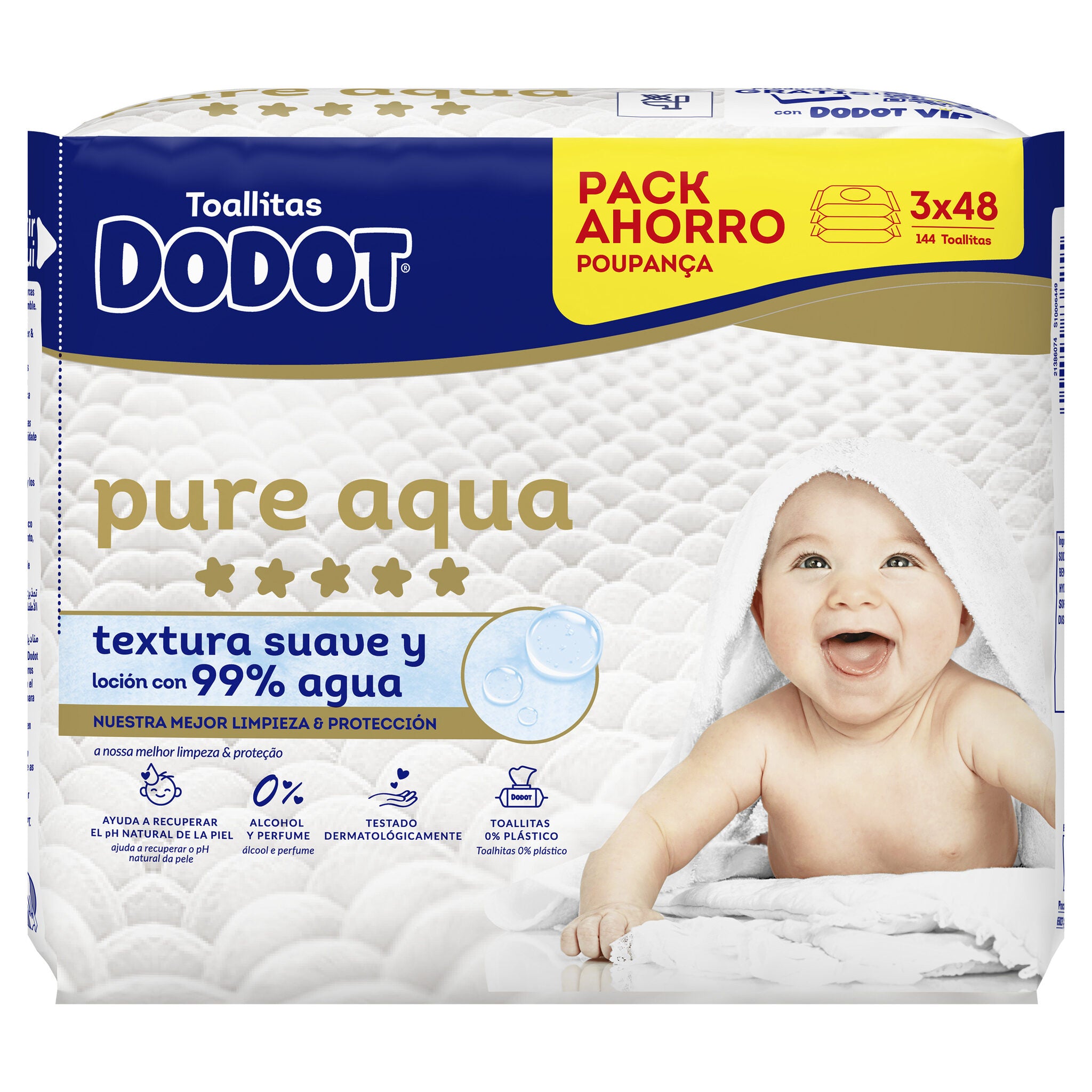 Toallitas aqua plastic free Dodot p3 144u