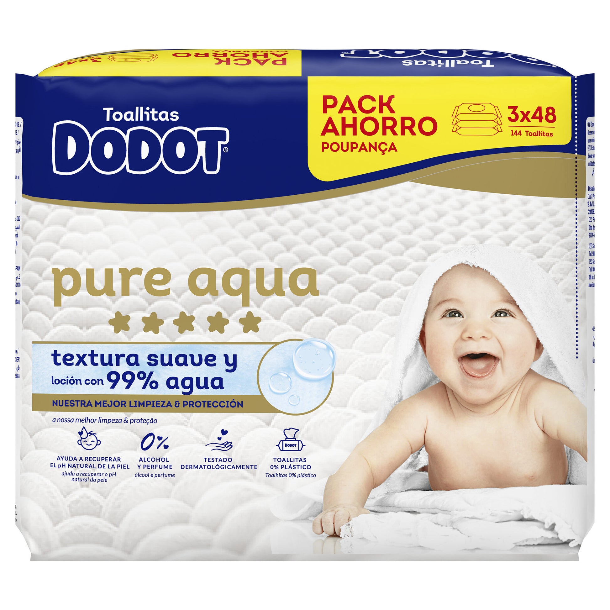 Toallitas aqua plastic free Dodot p3 144u