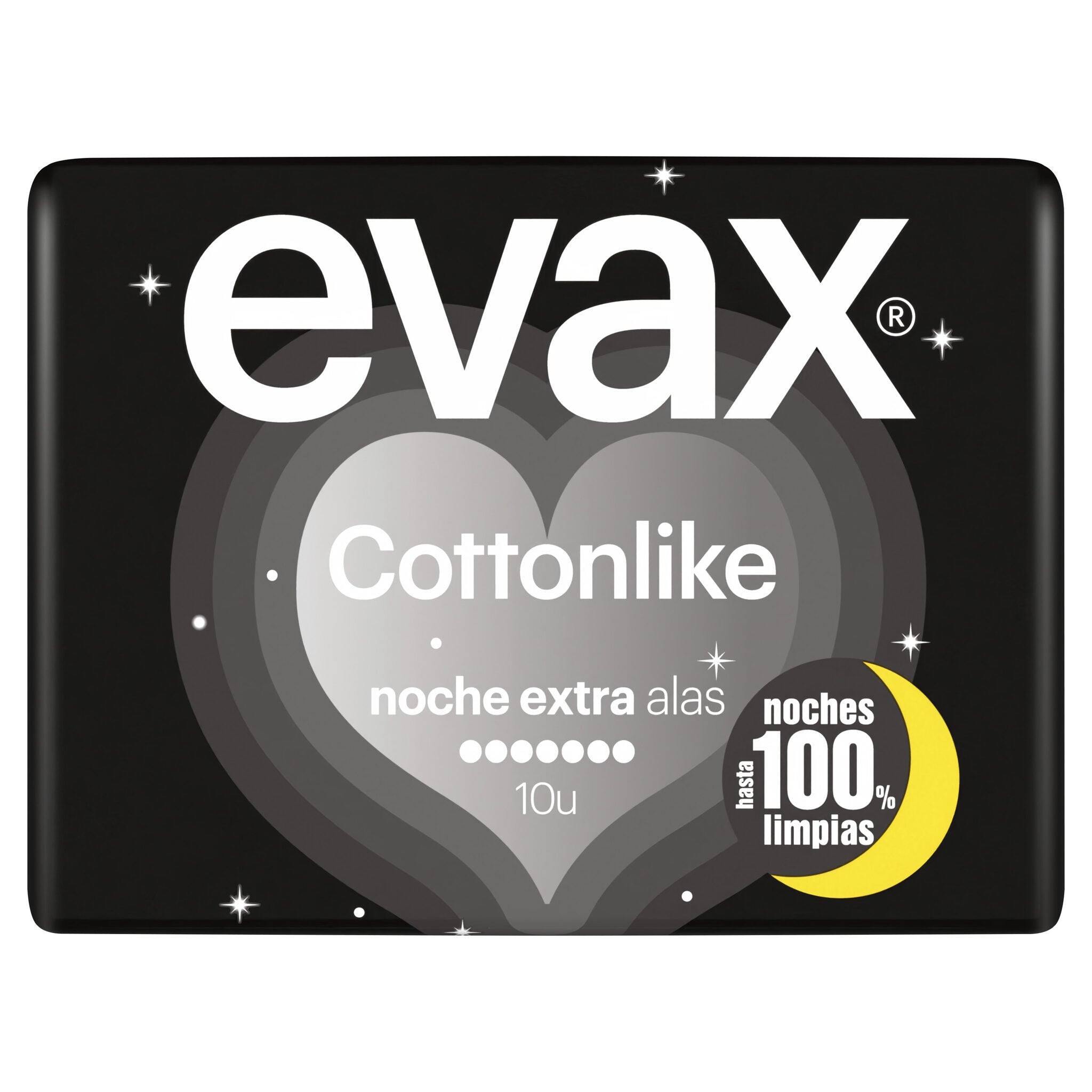 Compresas cotton like noche extra alas Evax 10u