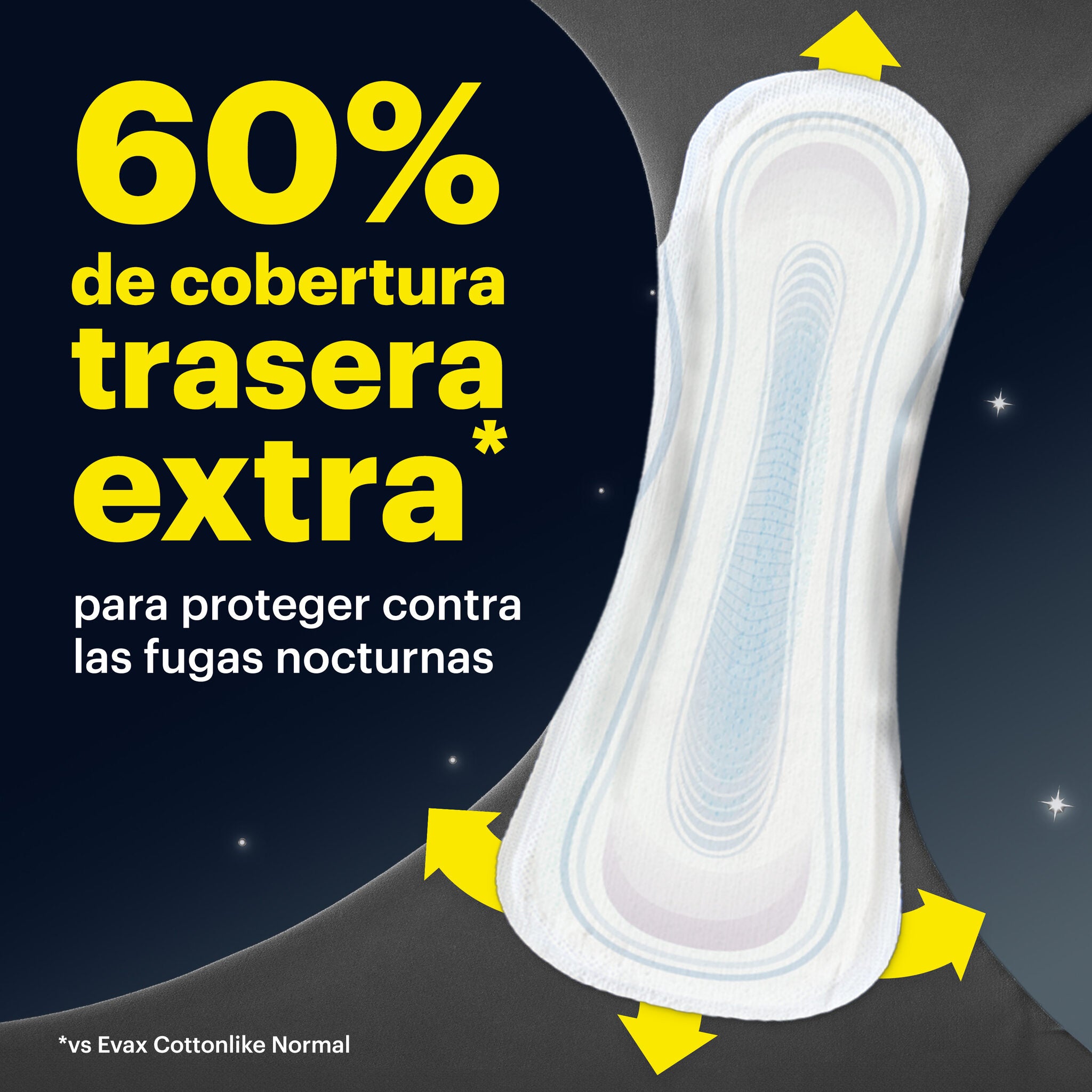 Compresas cotton like noche extra alas Evax 10u
