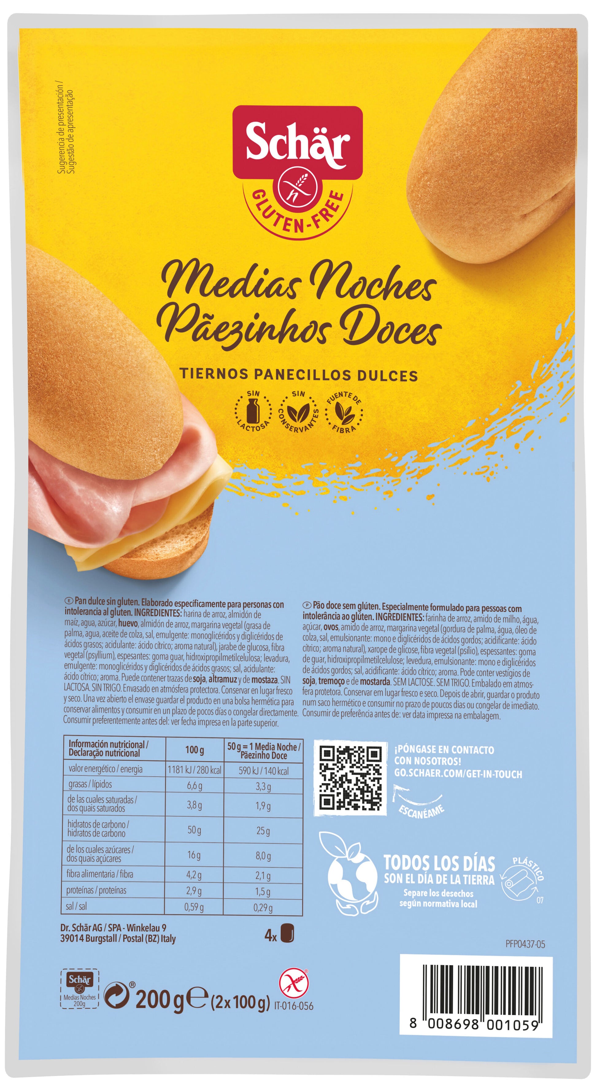 Pan dulce bon matin s/gluten Schär 200g