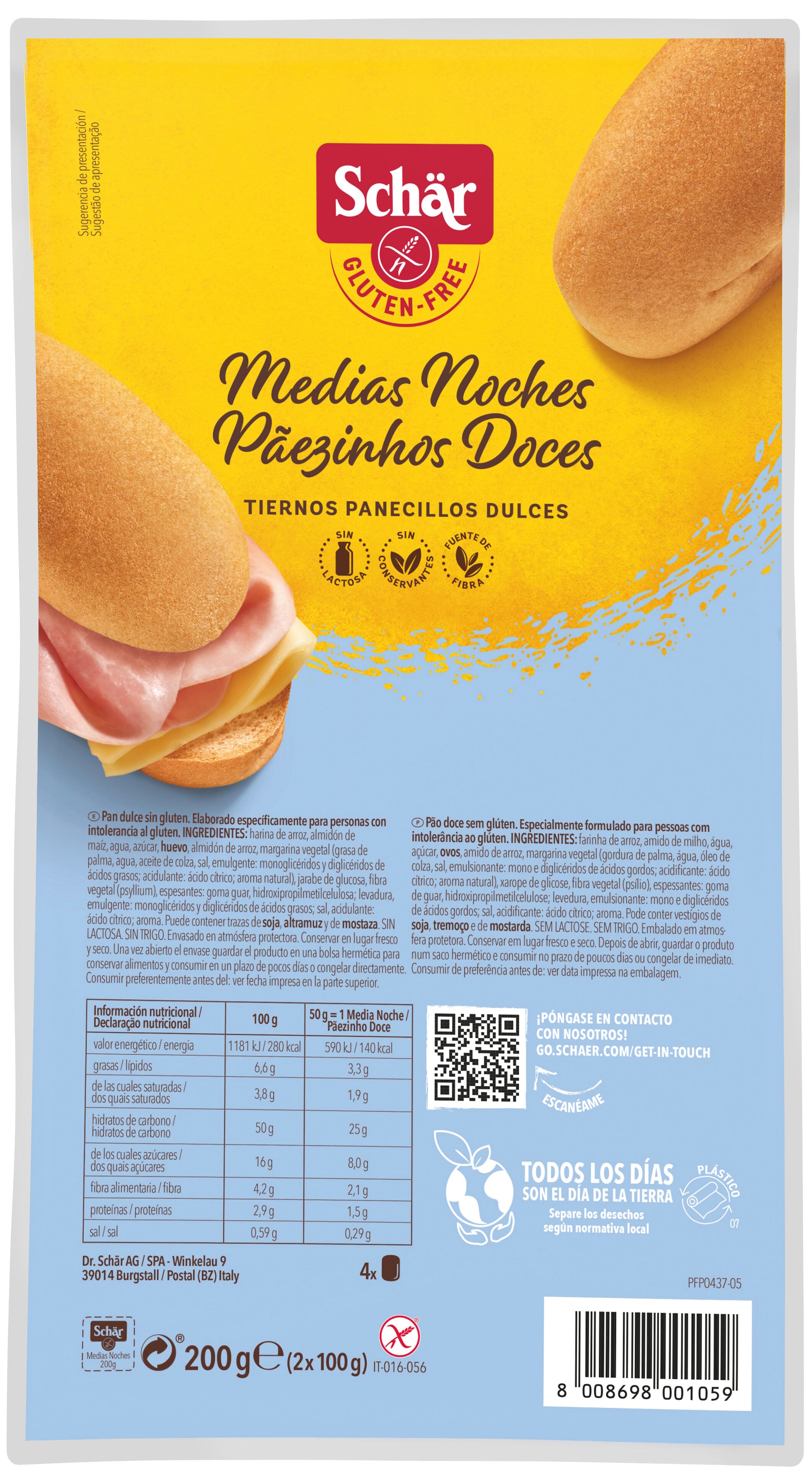 Pan dulce bon matin s/gluten Schär 200g