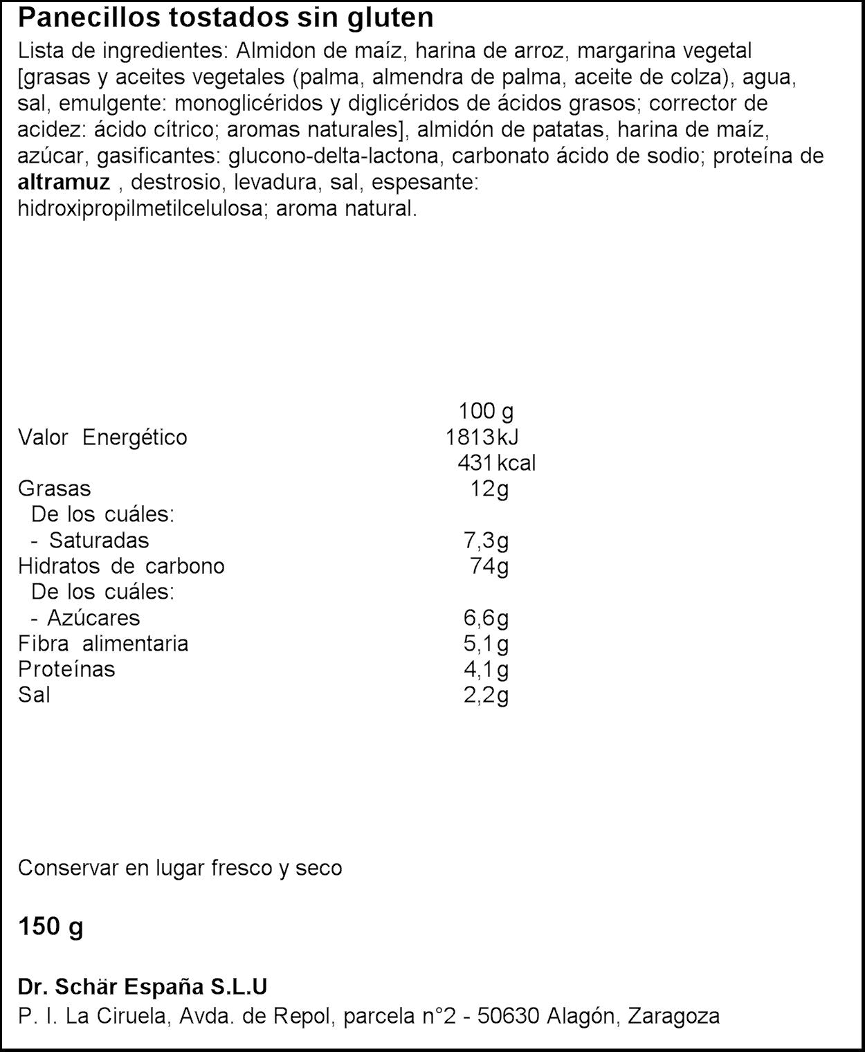 Panecillo tostado s/gluten crostini Schär 150g