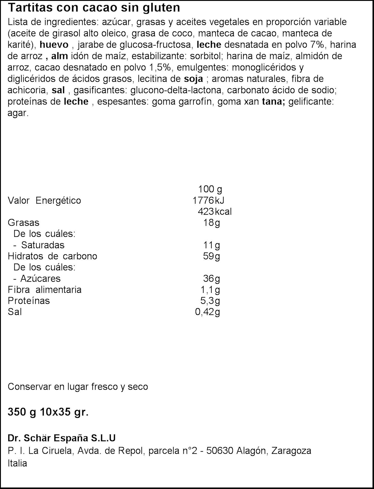 Bizcochito chocolate ciok s/gluten Schär 350g