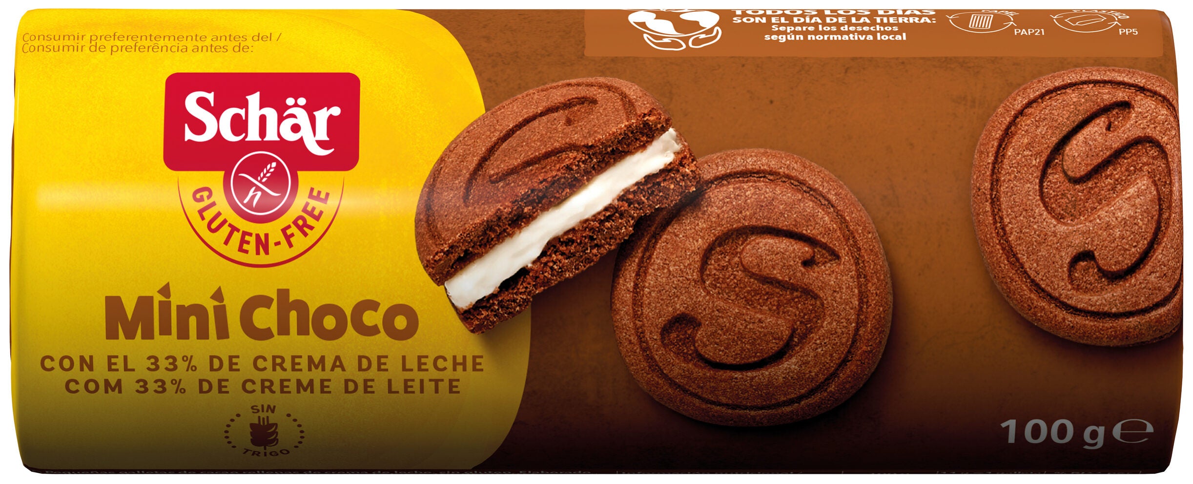 Galleta rellena s/gluten mini sorrisi Schär 100g