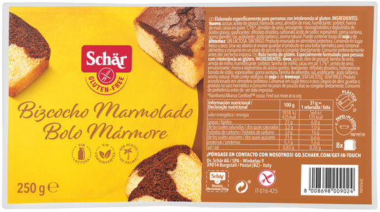 Bizcocho s/gluten marmolado Schär 250g La Despensa