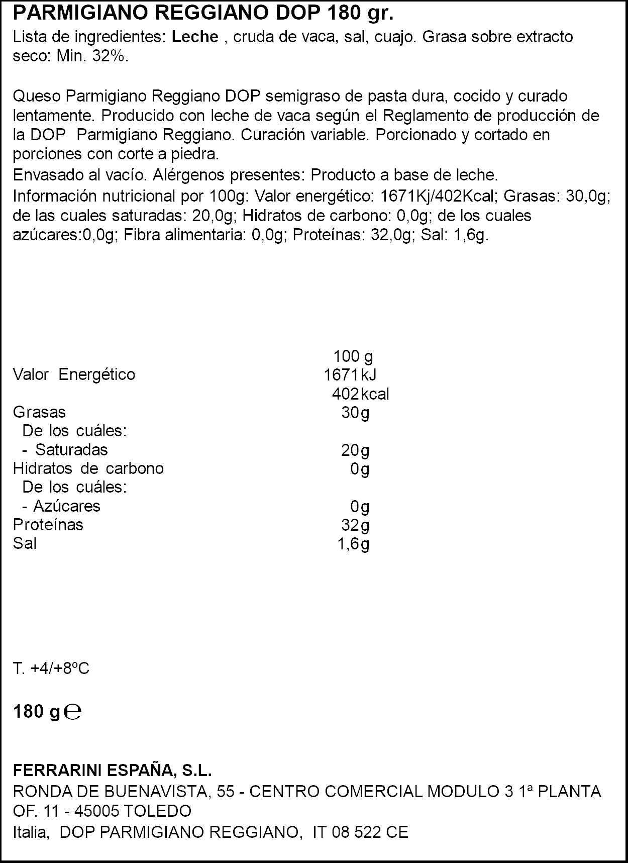 Queso parmigiano reggiano Ferrarini 180g