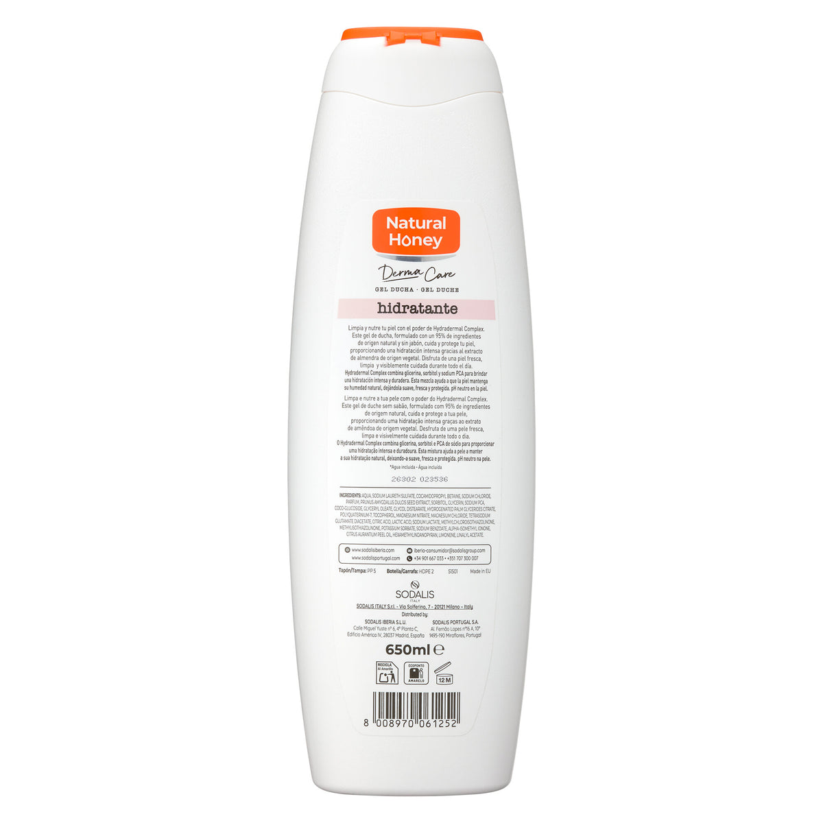 Gel ducha hidratante Natural honey 650ml