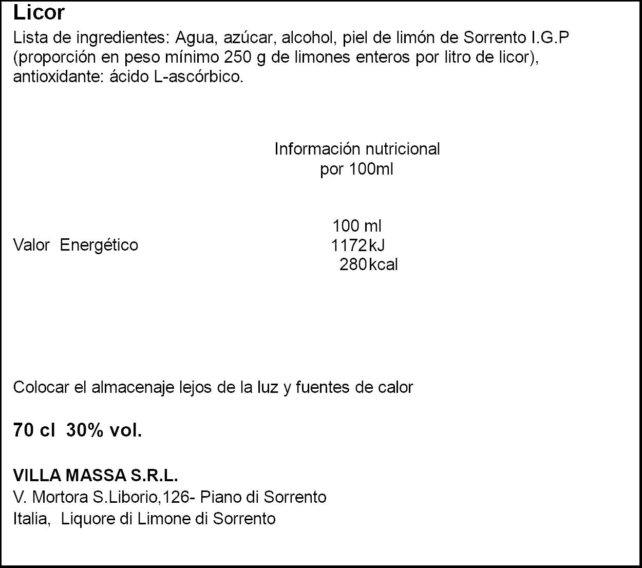 Licor limón Villa massa 700ml