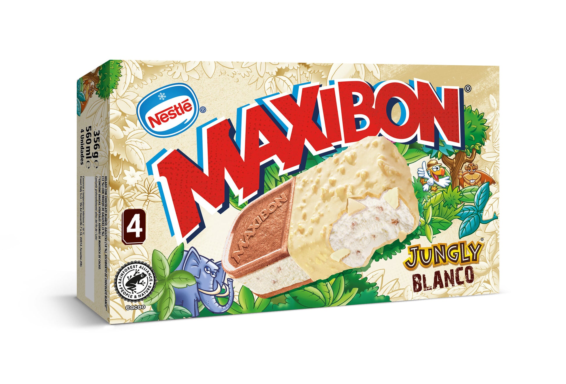 Sandwich jungly blanco Maxibon p4 140ml/u