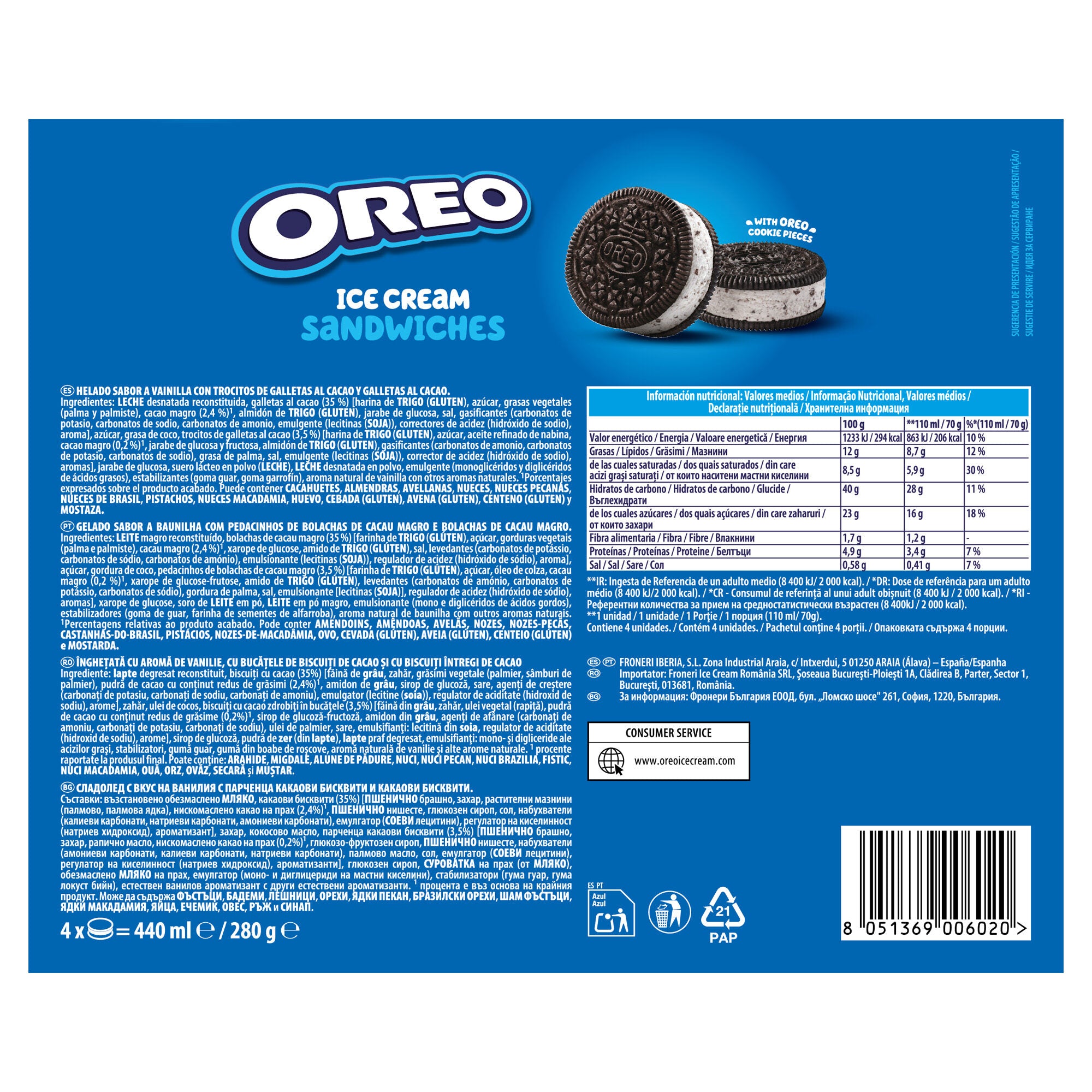 Sandwich oreo p4x110ml