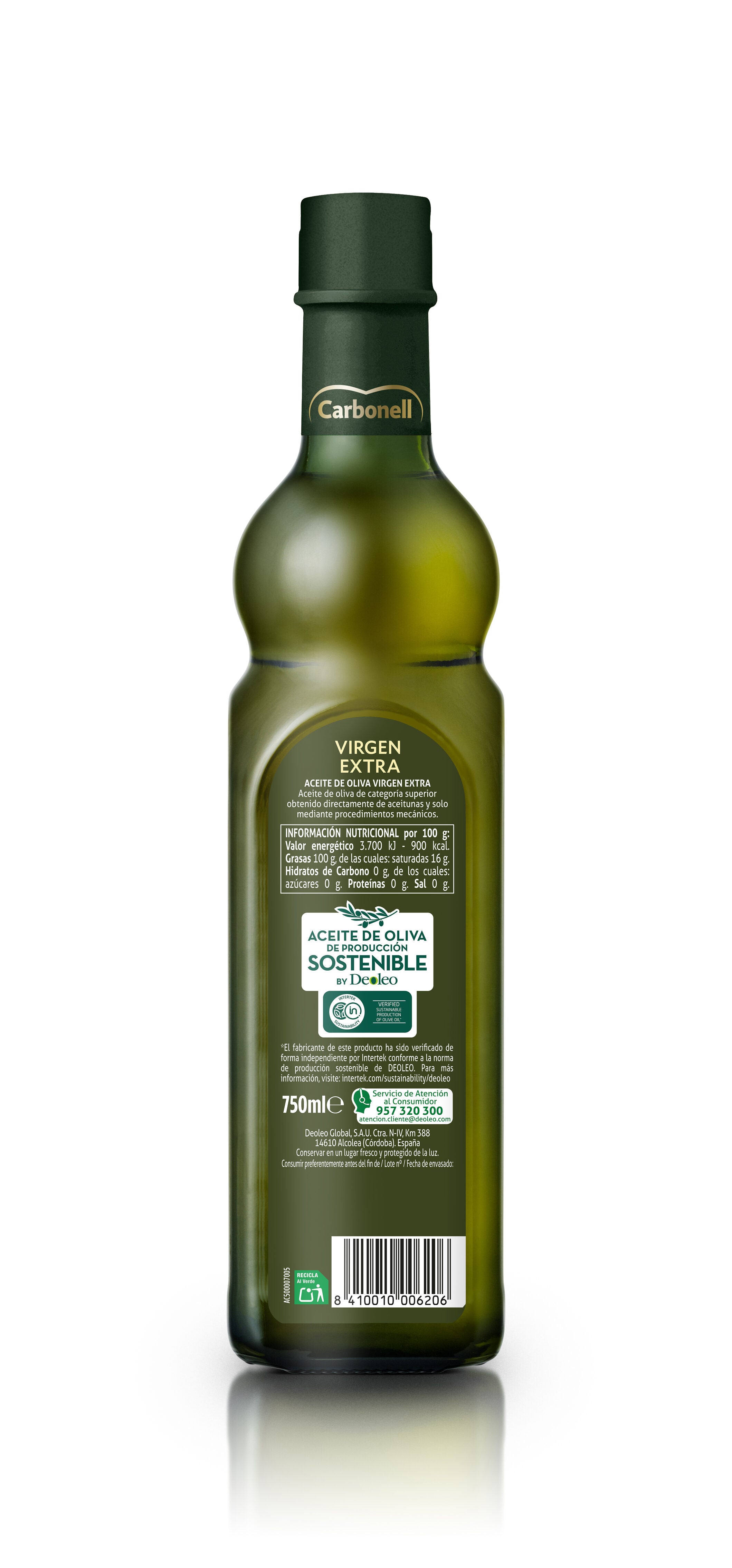 Aceite oliva virgen extra cristal Carbonell 750ml