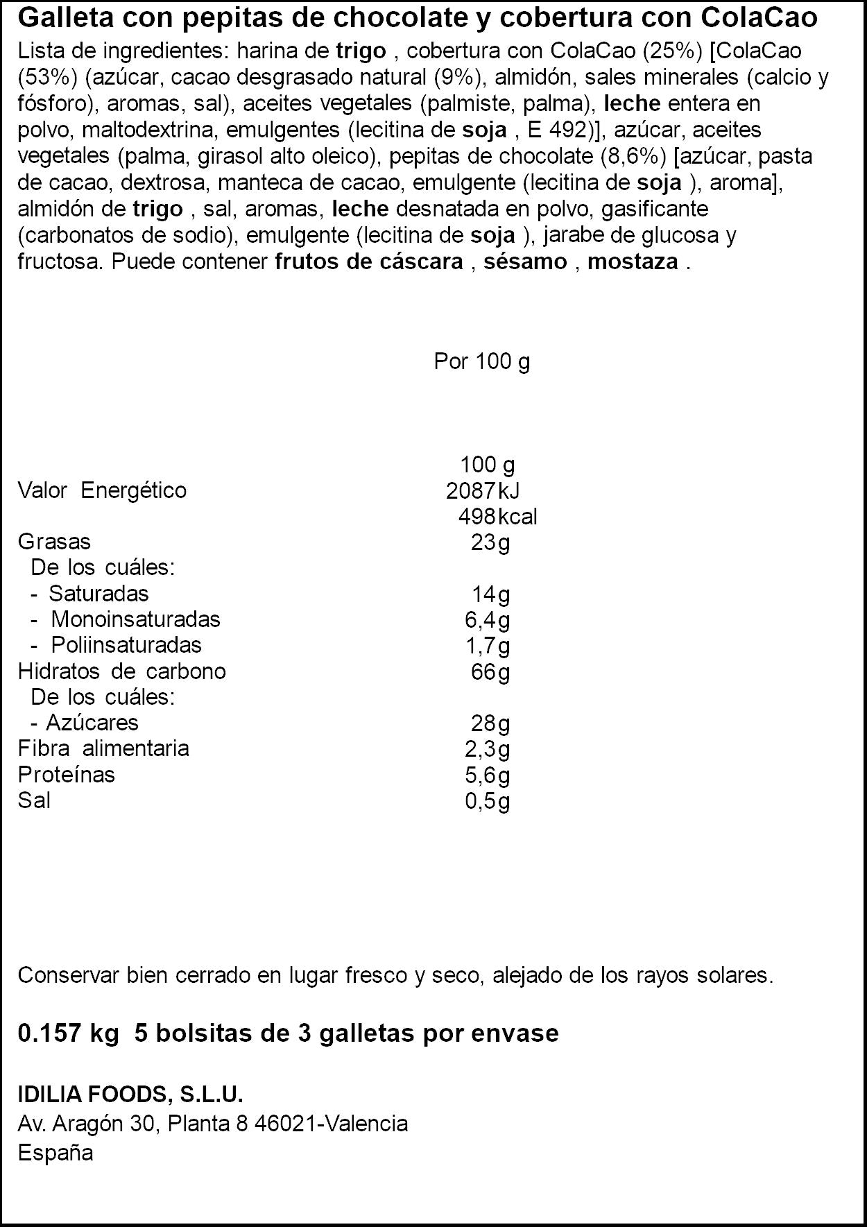Galletas bañada Colacao 157g
