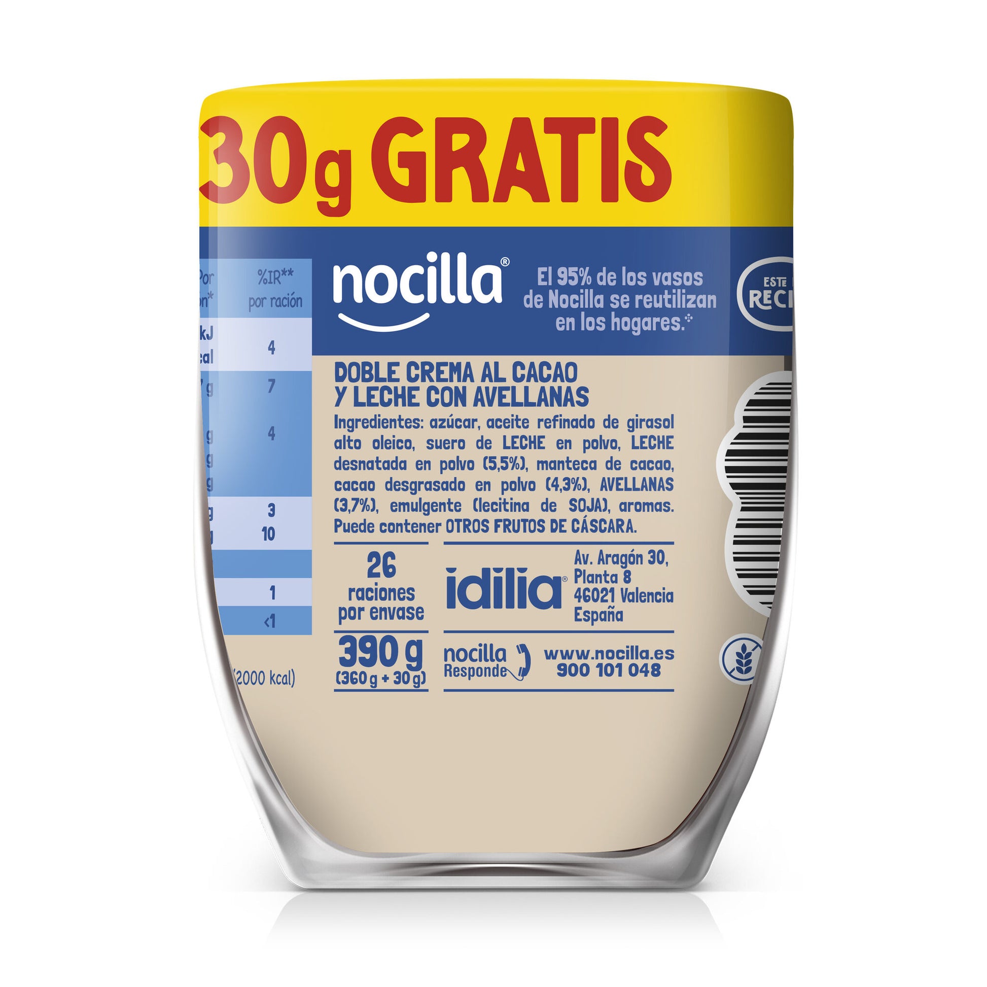 Crema cacao chocolate/leche Nocilla 360g