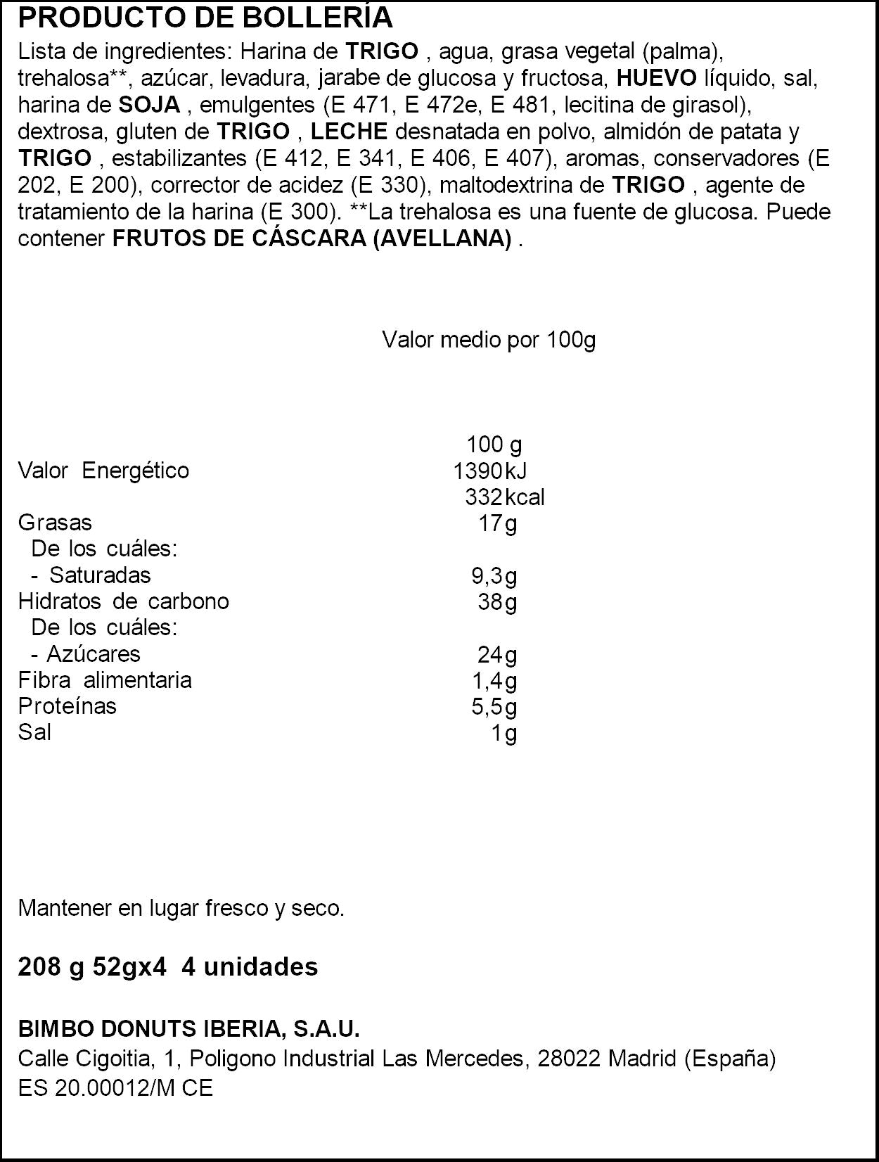 Donut glace Bimbo p4 208g