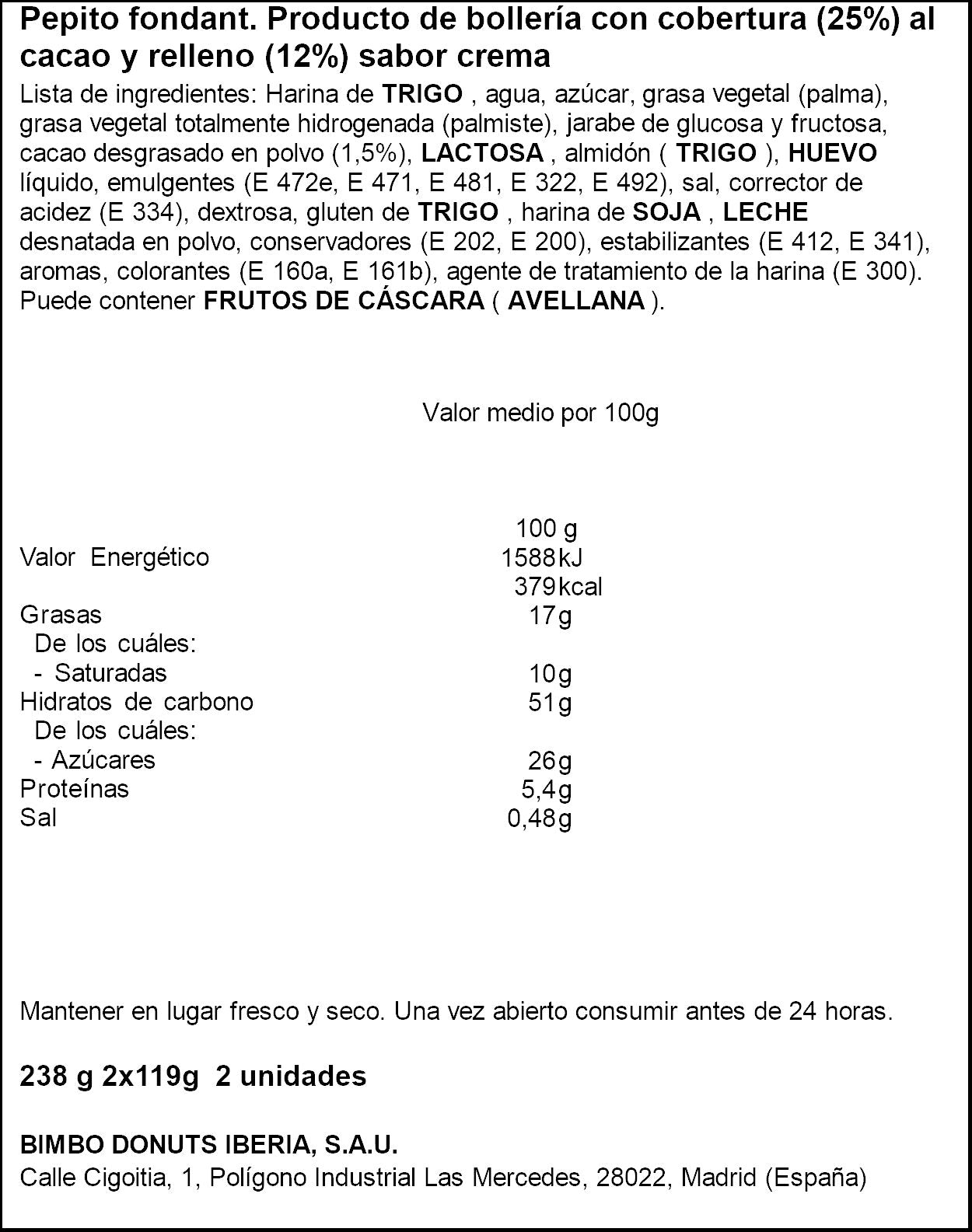 Pepito fondant 2u Qe bimbo 238g