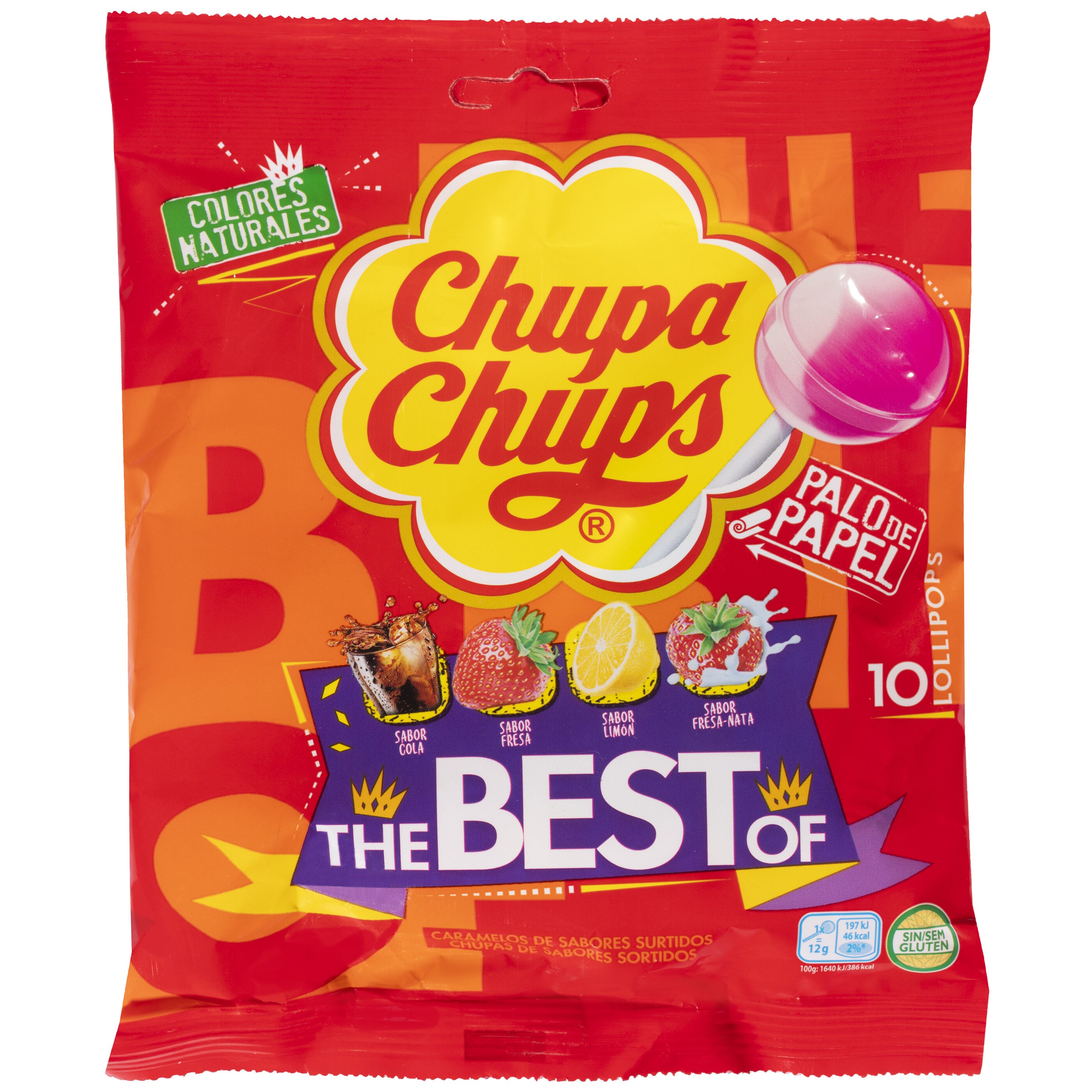 Caramelo con palo sabores Chupa chups p10 120g