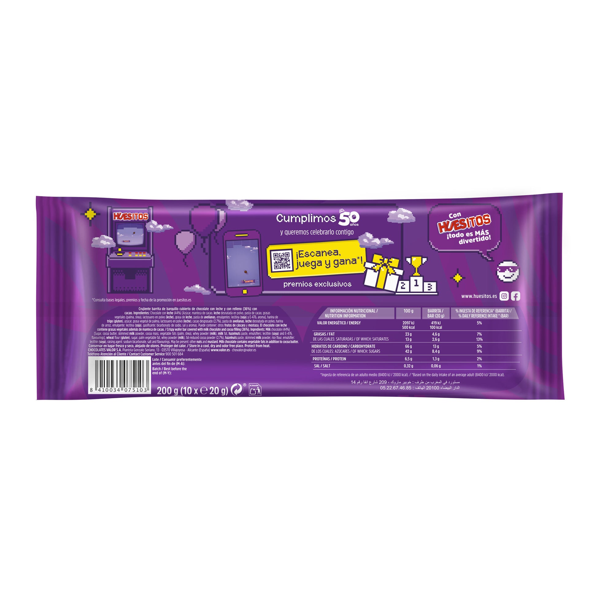 Chocolatina c/ galleta Huesitos p10 20g/u