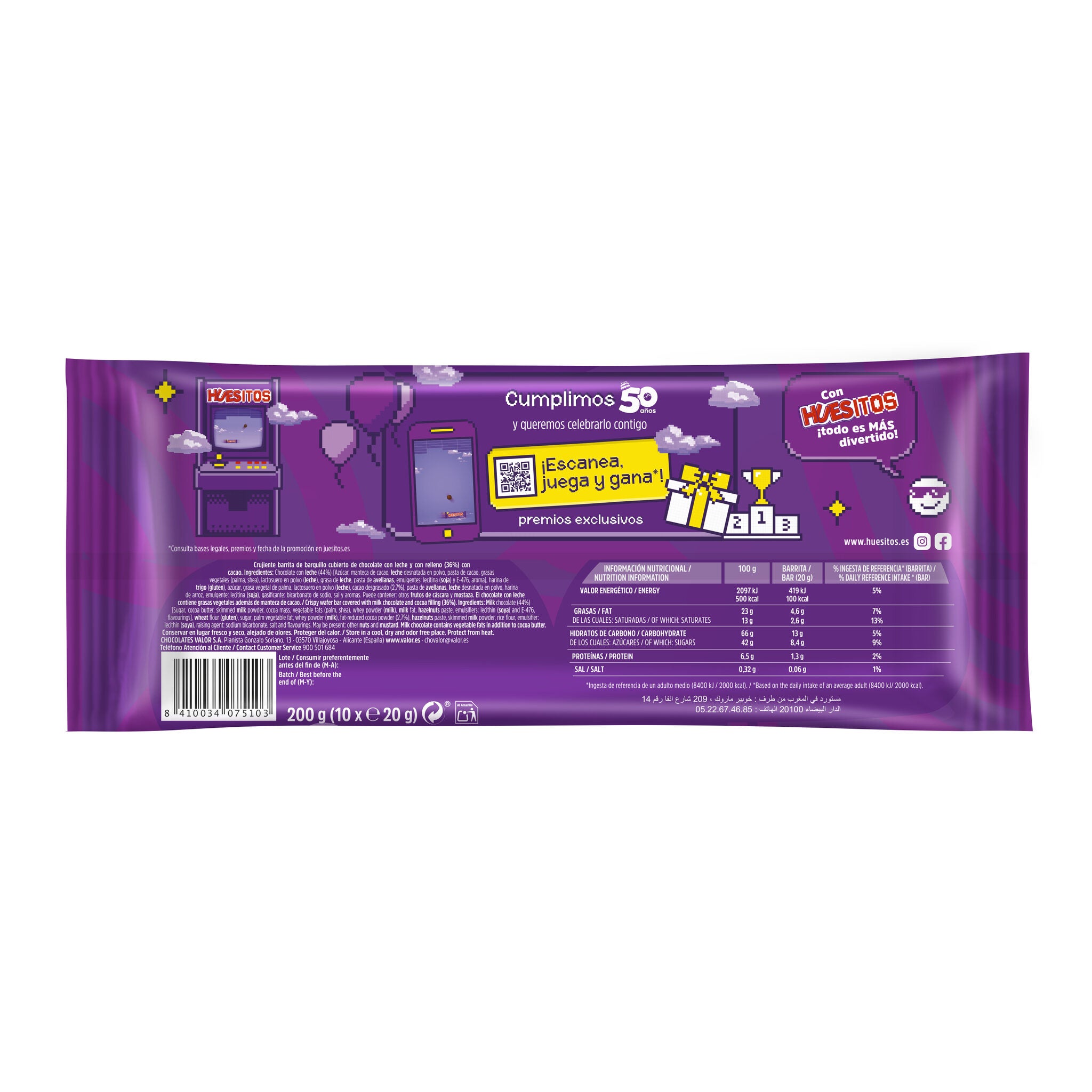 Chocolatina c/ galleta Huesitos p10 20g/u