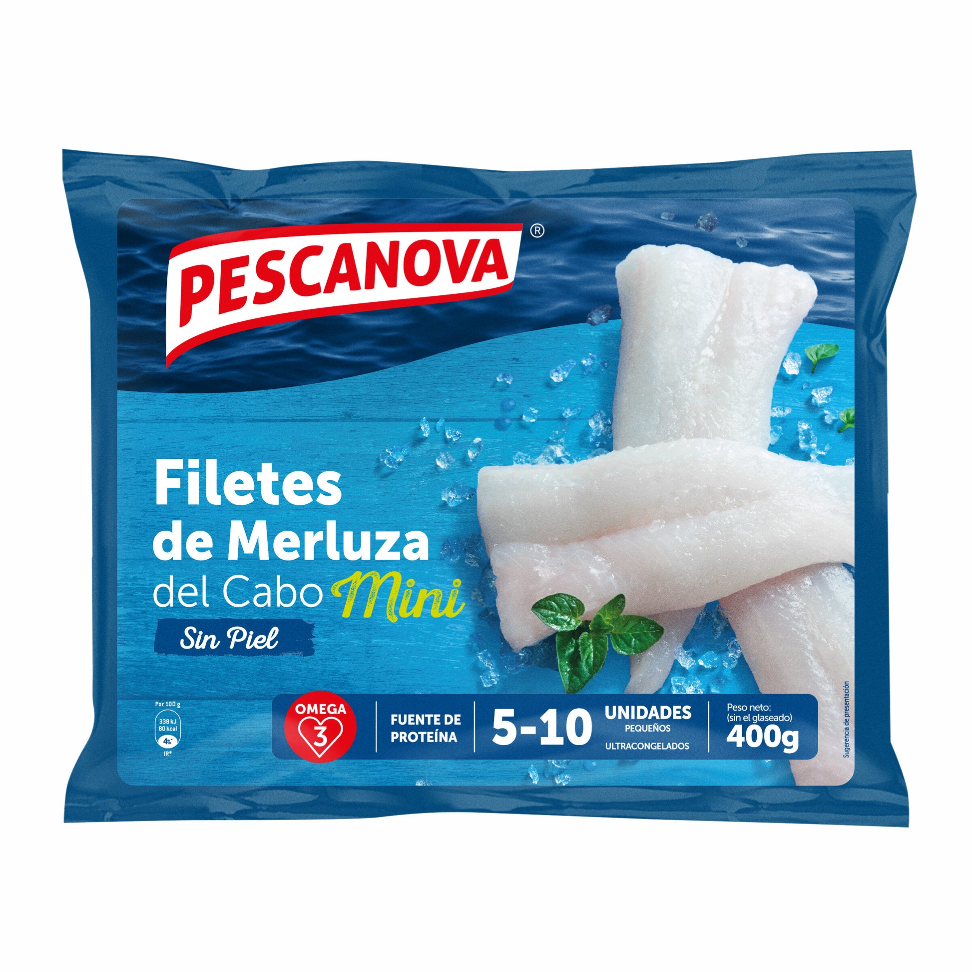 Filete merluza s/piel baby Pescanova 400g