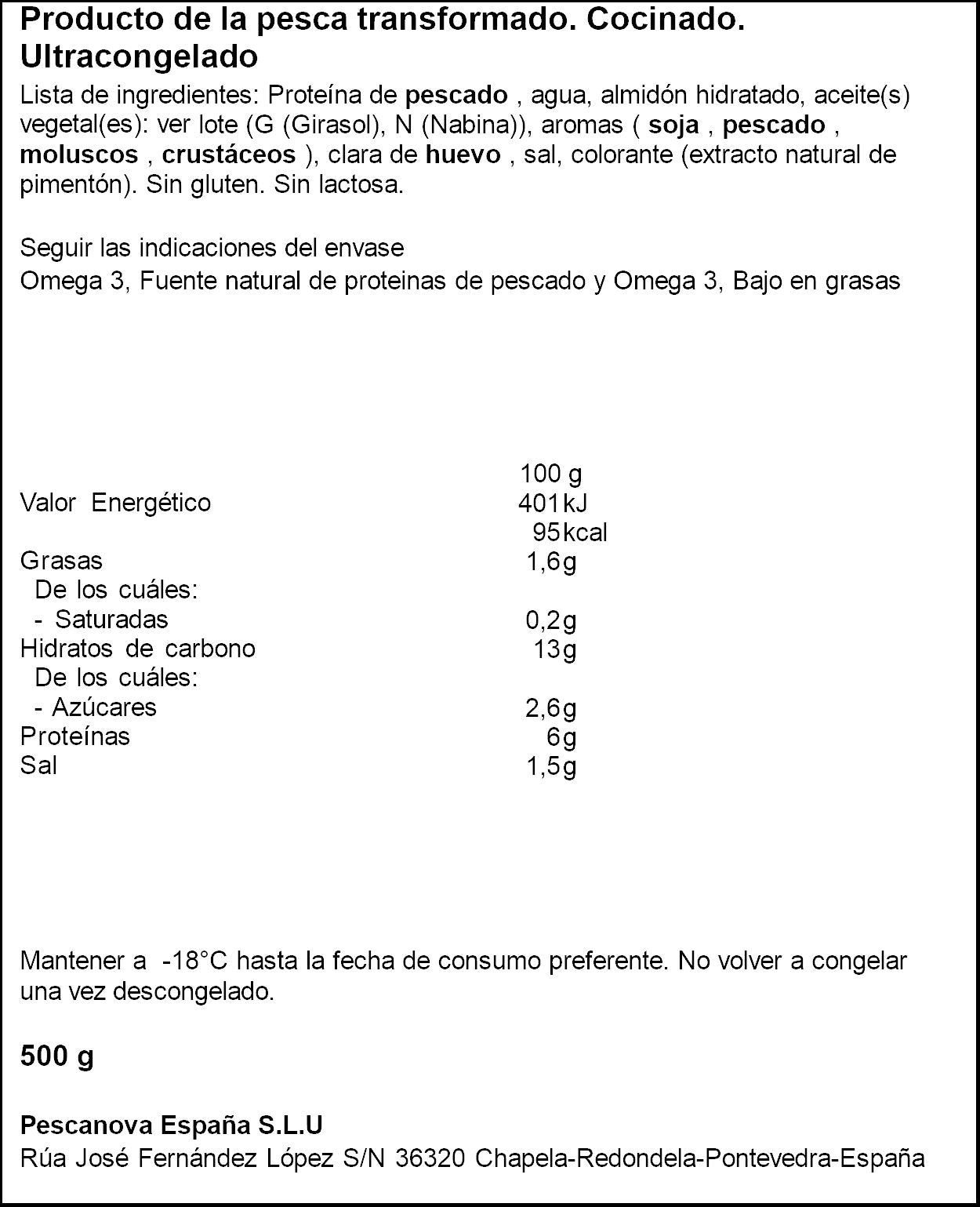 Troquitos mar  Pescanova p4 125g/u