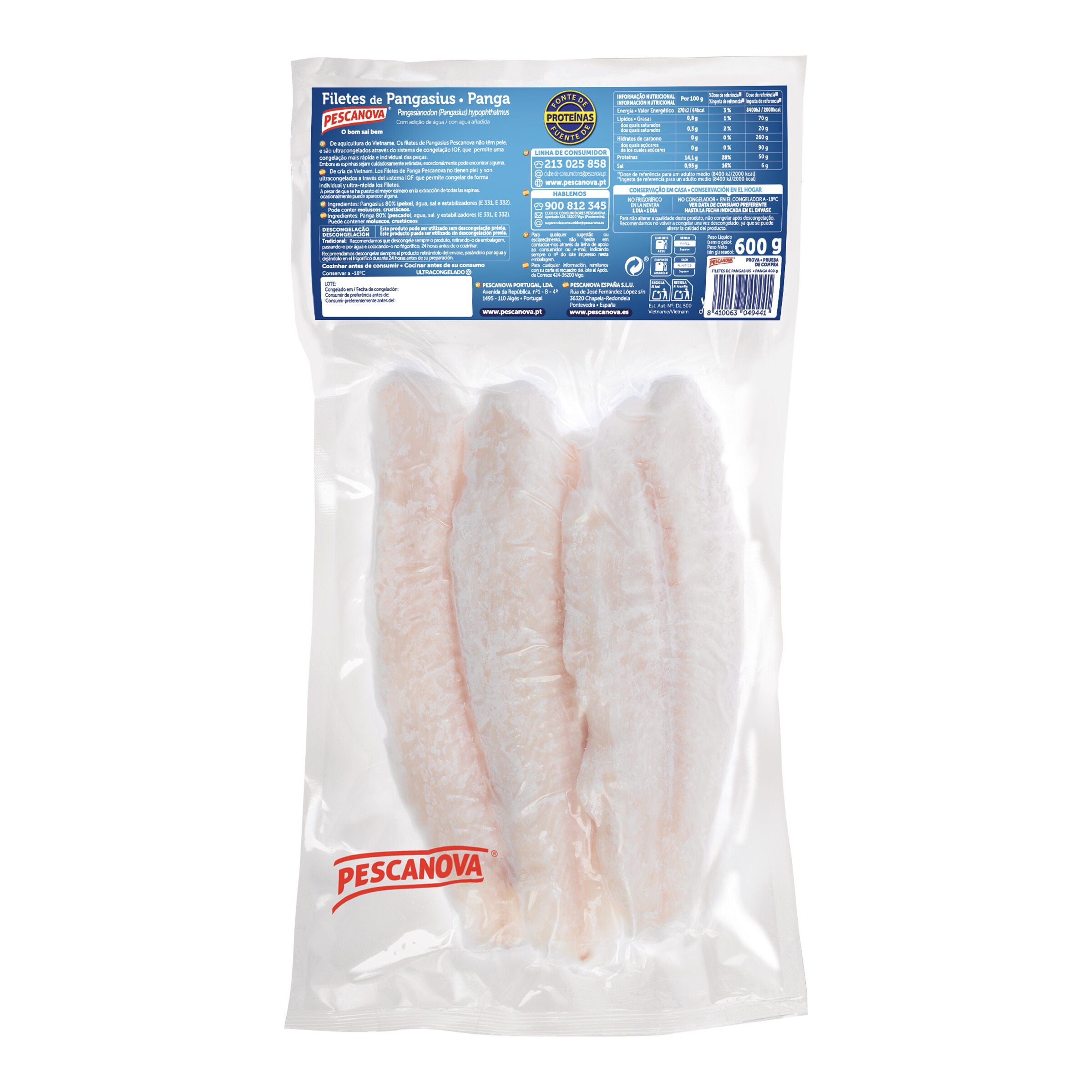 Filetes de panga  Pescanova 600g
