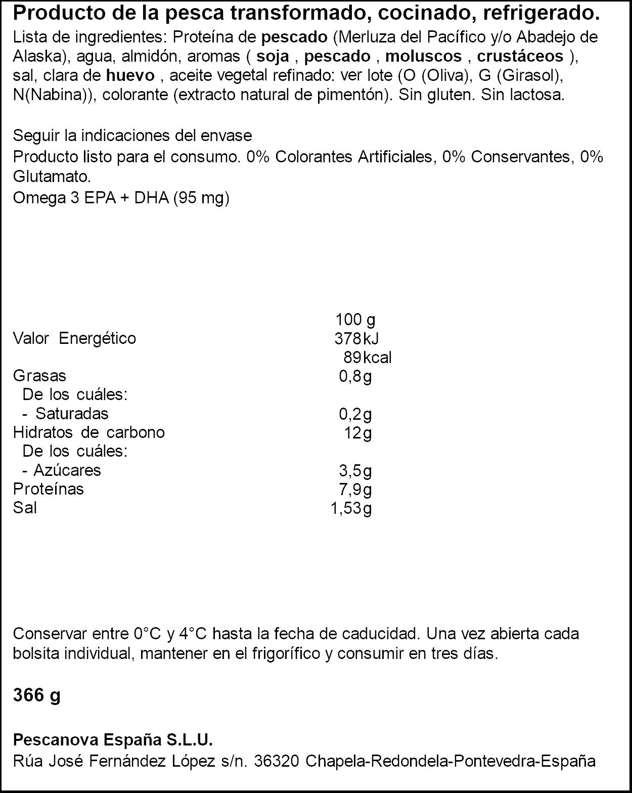 Palitos de mar  Pescanova 300g