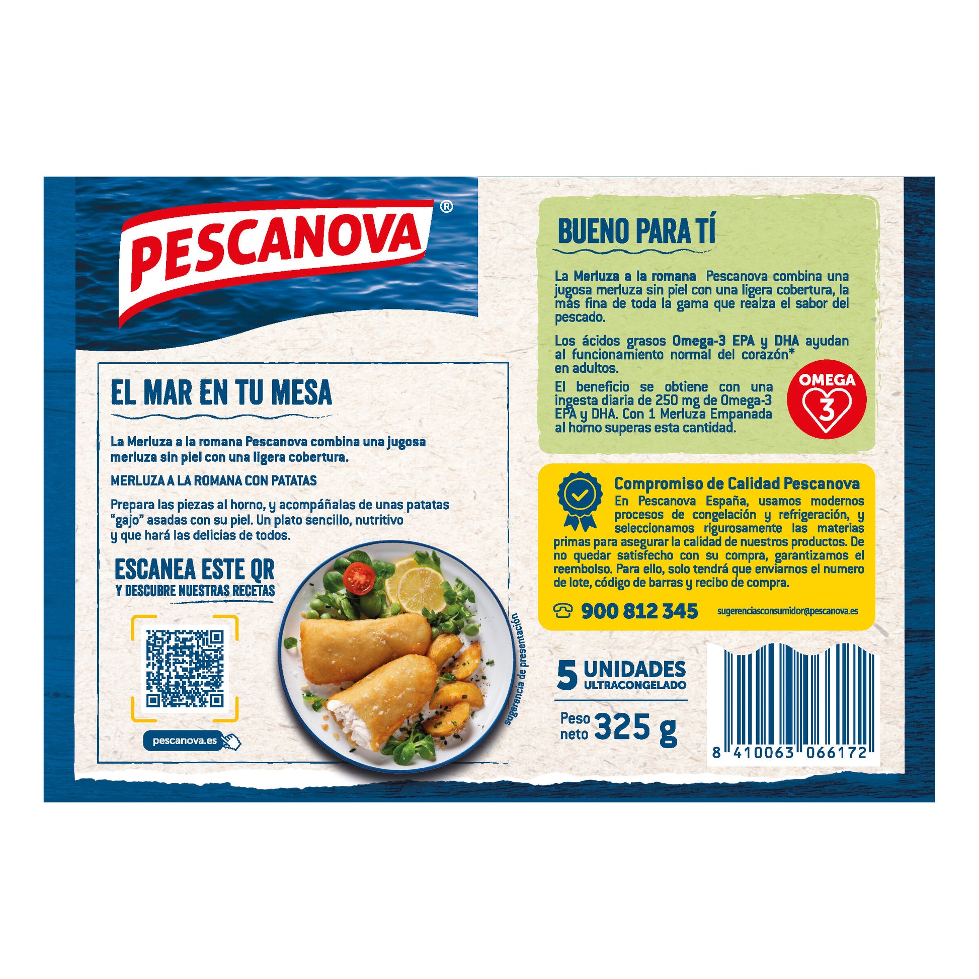 Lomo merluza romana Pescanova 325g