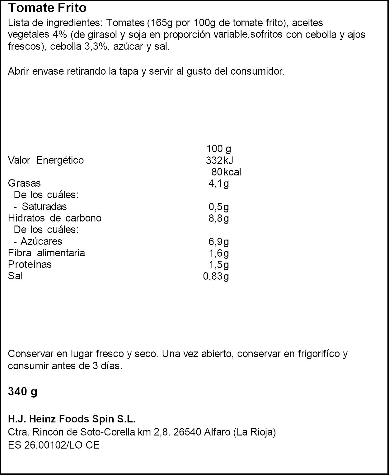 Tomate frito casero cristal Orlando 340g