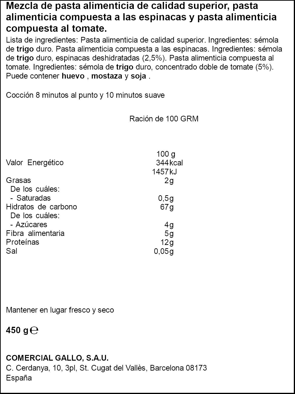 Margaritas vegetales Gallo 450g