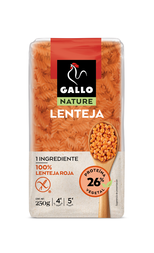 Pasta de legumbre helices de lentejas Gallo nature 250g La Despensa