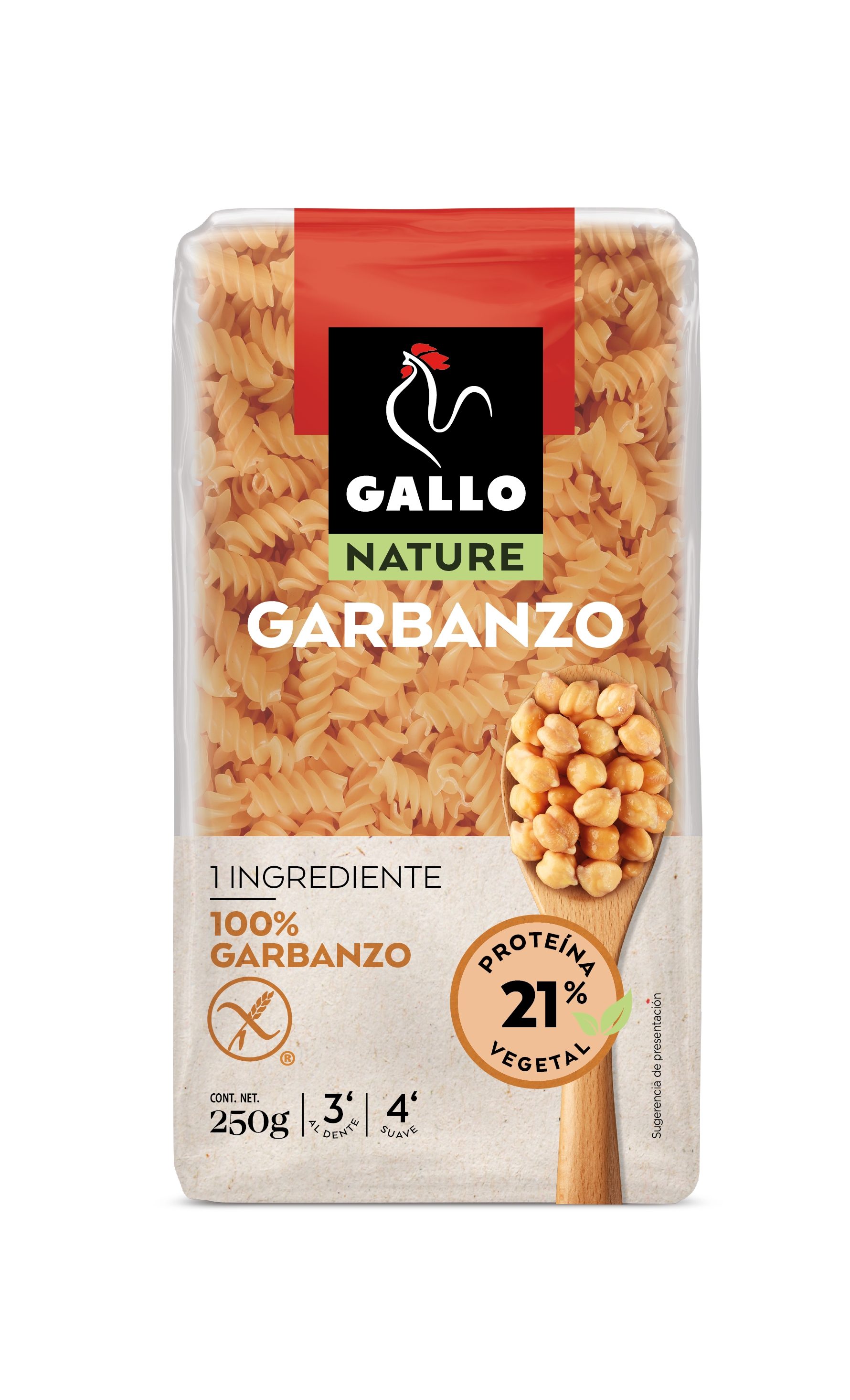 Pasta de legumbre helices de garbanzos Gallo nature 250g