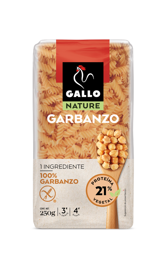 Pasta de legumbre helices de garbanzos Gallo nature 250g La Despensa