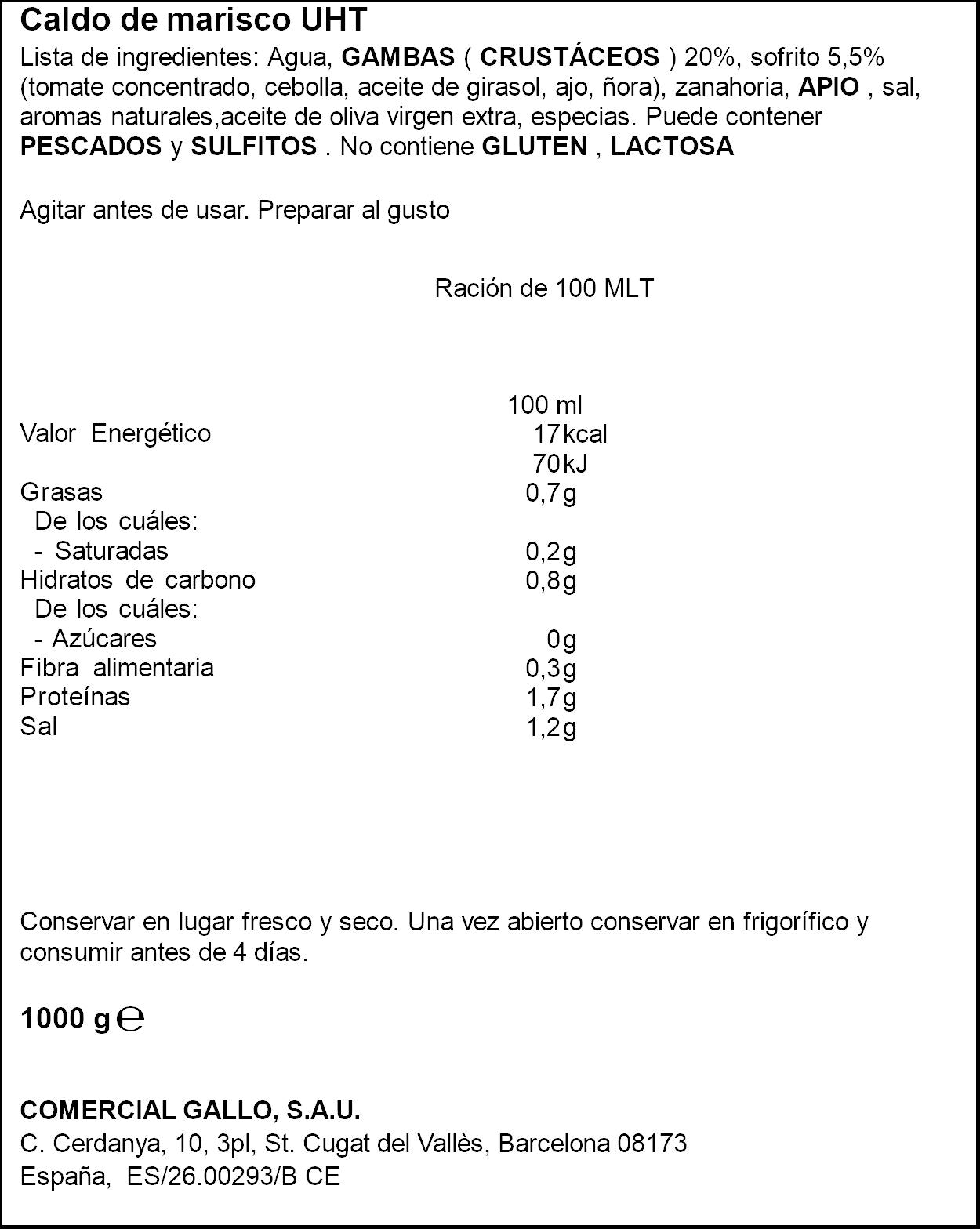 Caldo marisco Gallo 1l