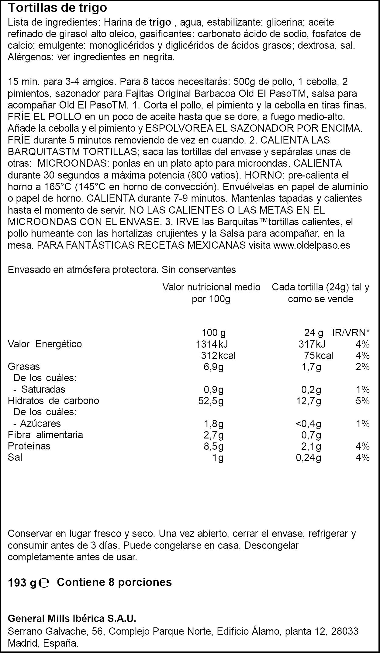 Barquita mexicana Old paso 163g