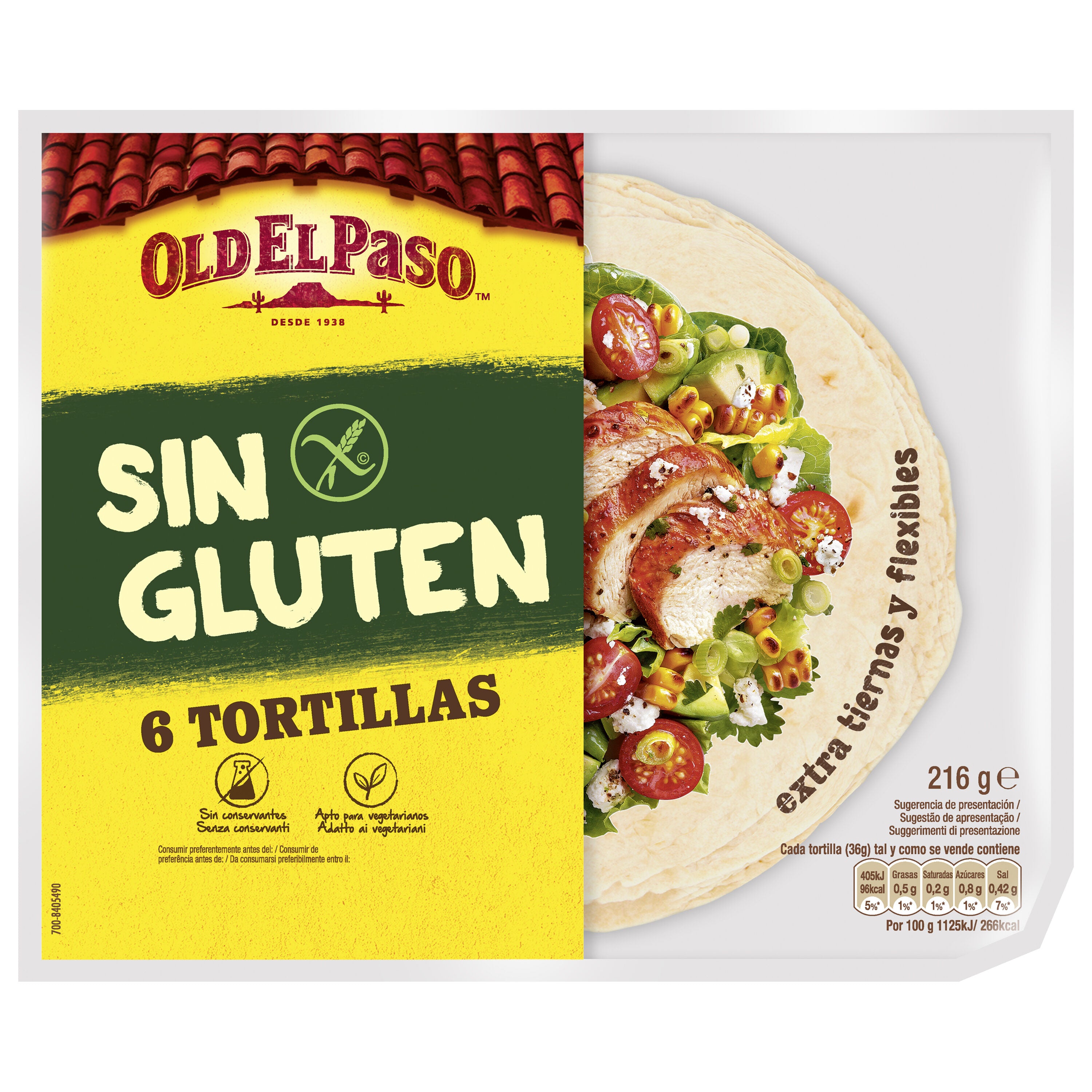Tortillas s/gluten Old paso 216g