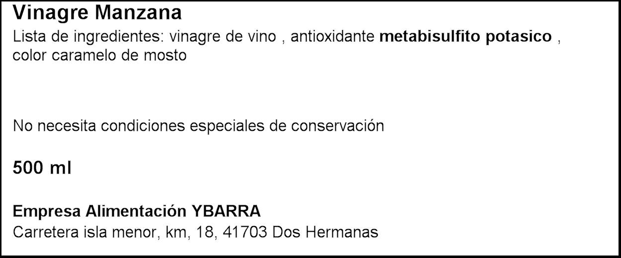 Vinagre manzana pet Ybarra 1l
