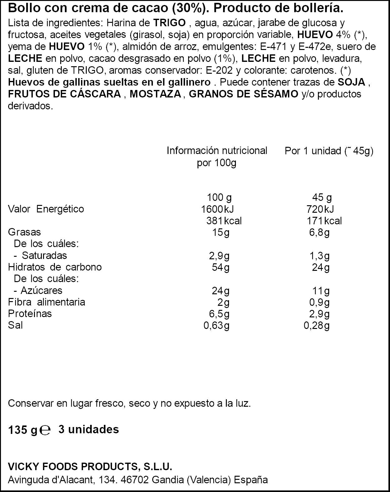 Pandorino c/chocolate Dulcesol  135g