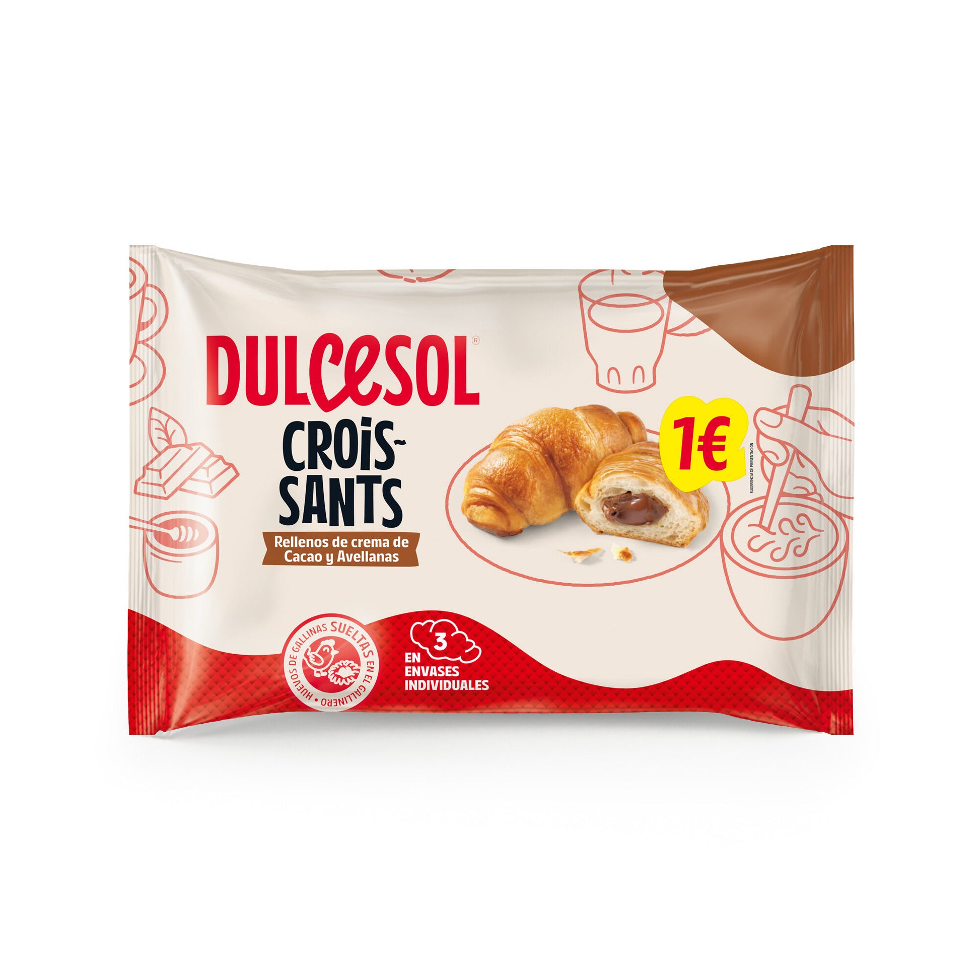 Croissant c/chocolate Dulcesol p3 135g