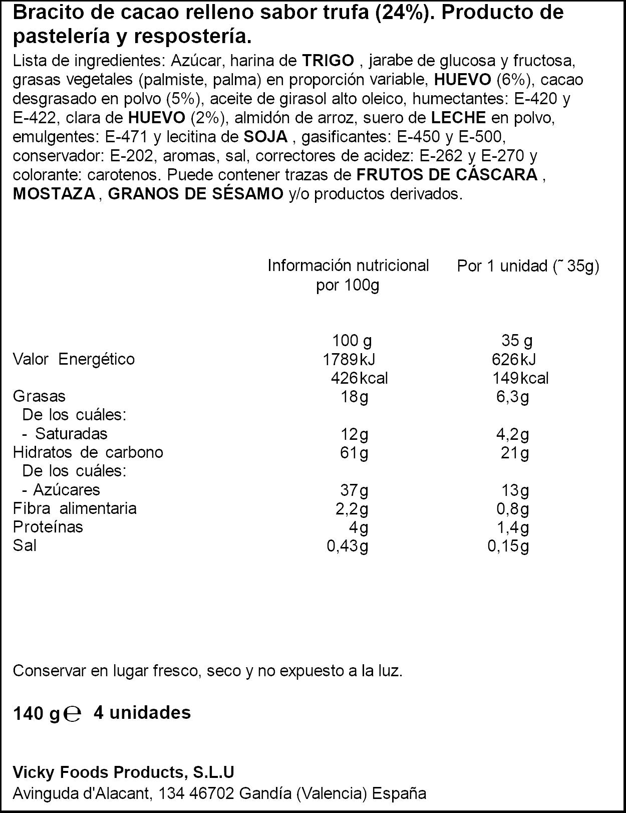 Bracito choco-trufa Dulcesol 4d 140g