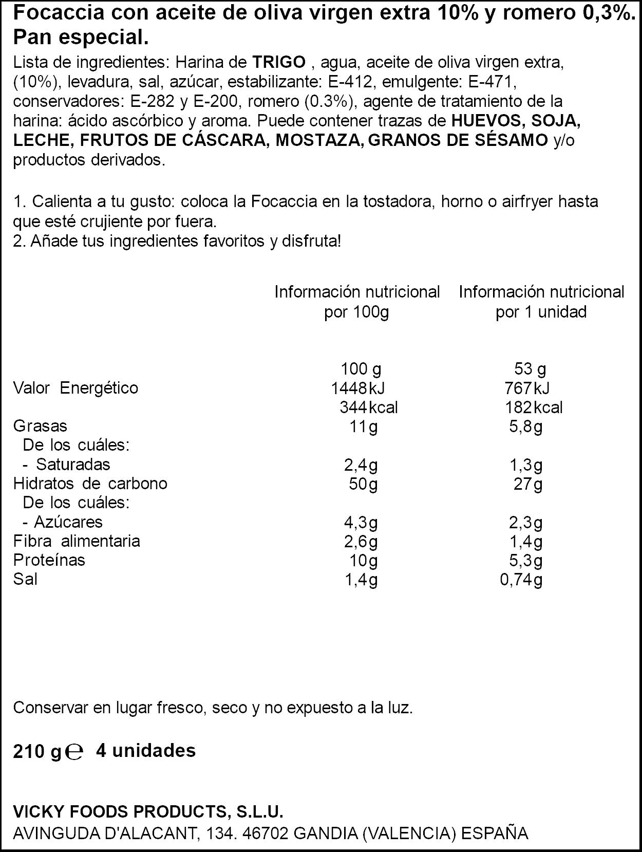 Pan foccacia c/romero Dulcesol p4 52.5g/u