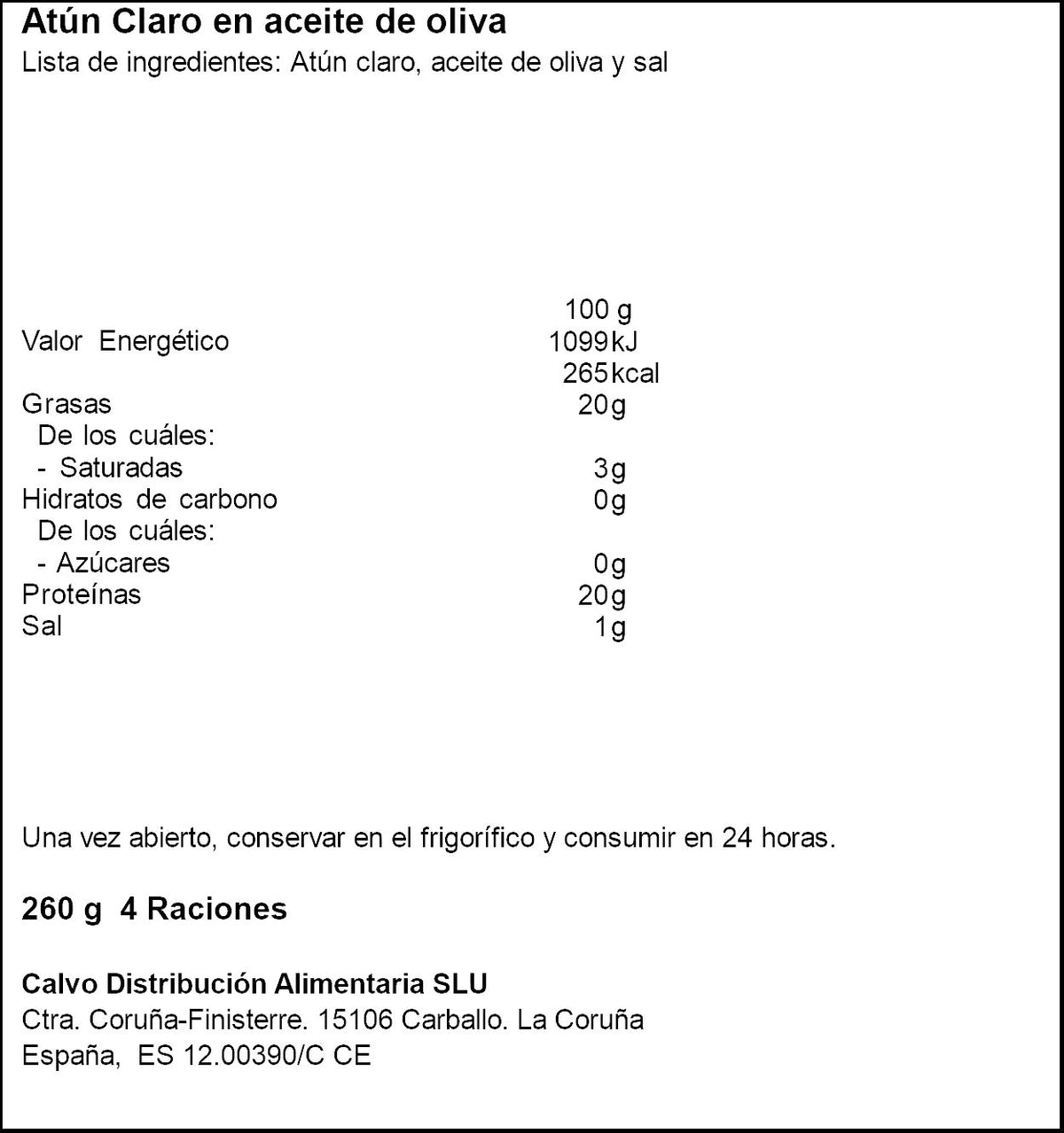 Atun claro aceite de oliva Calvo p3+1 52g/u escurr