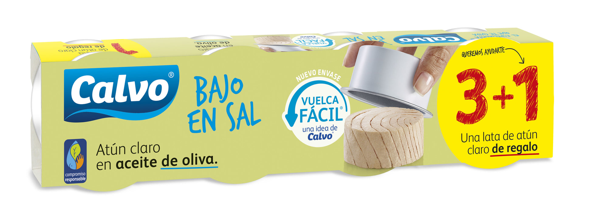 Atun aceite b/sal lata Calvo p3 52g/u escurr