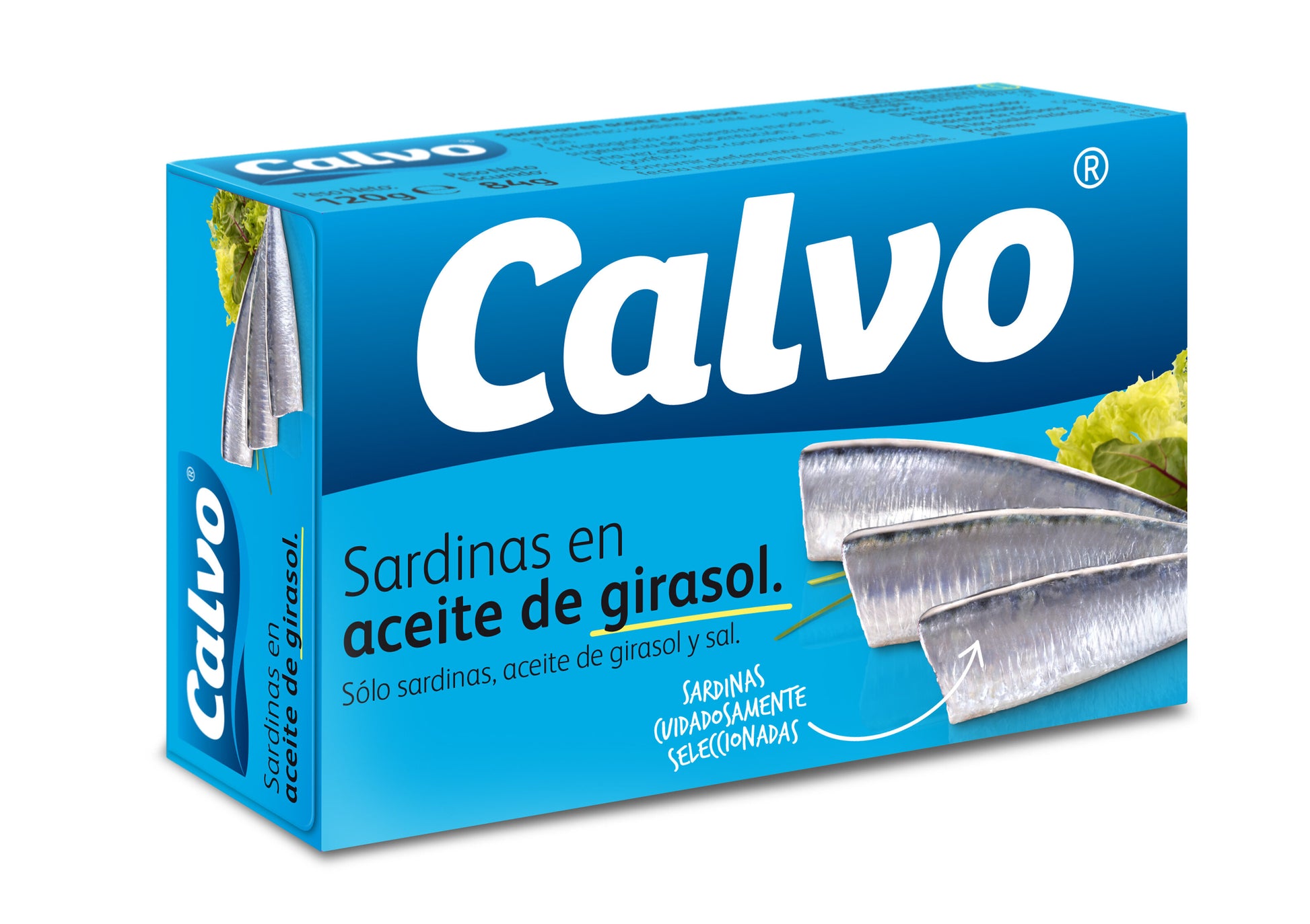 Sardina aceite vegetal r-125 lata Calvo 84g escurr