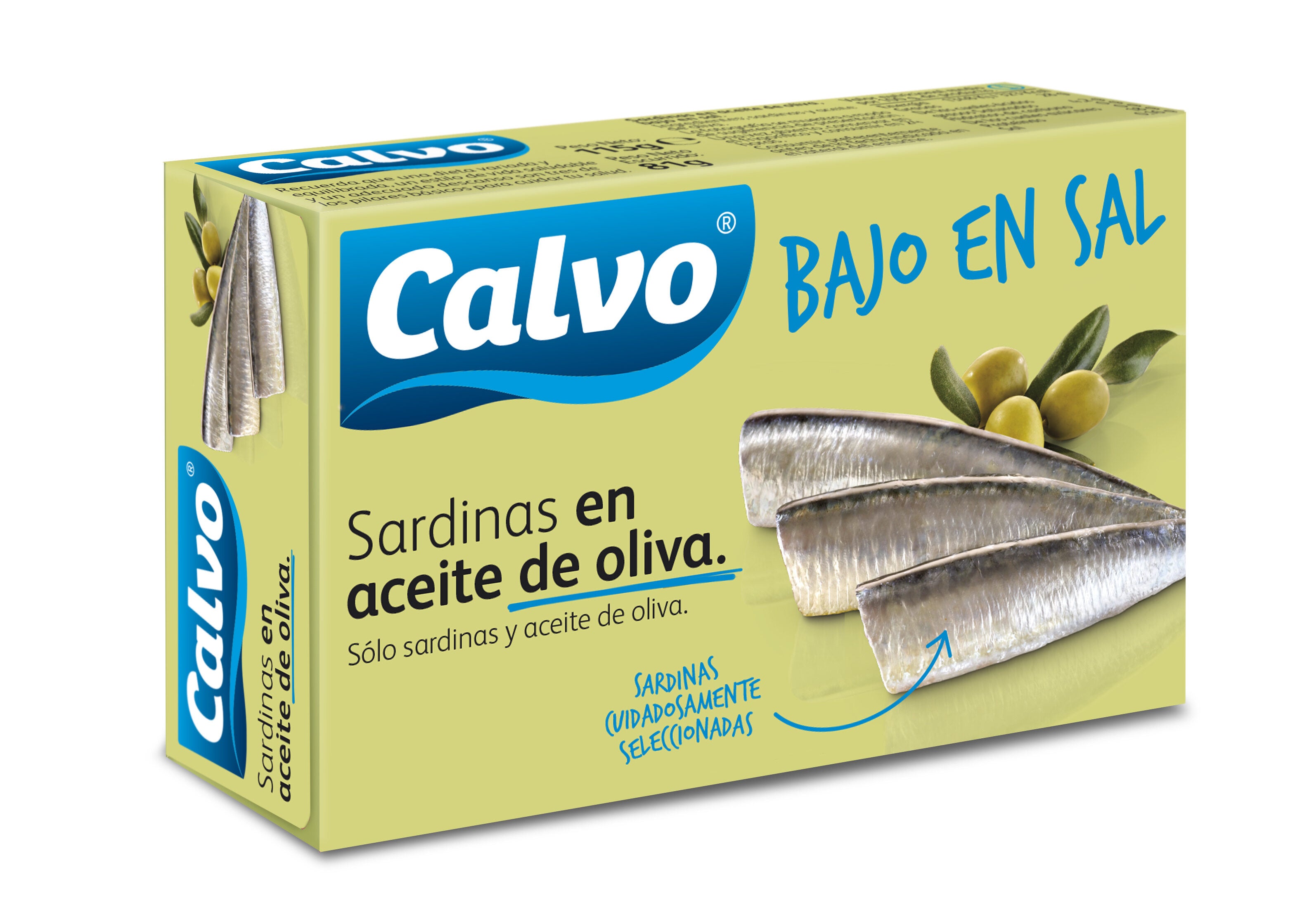 Sardina aceite oliva b/sal lata Calvo 84g escurr