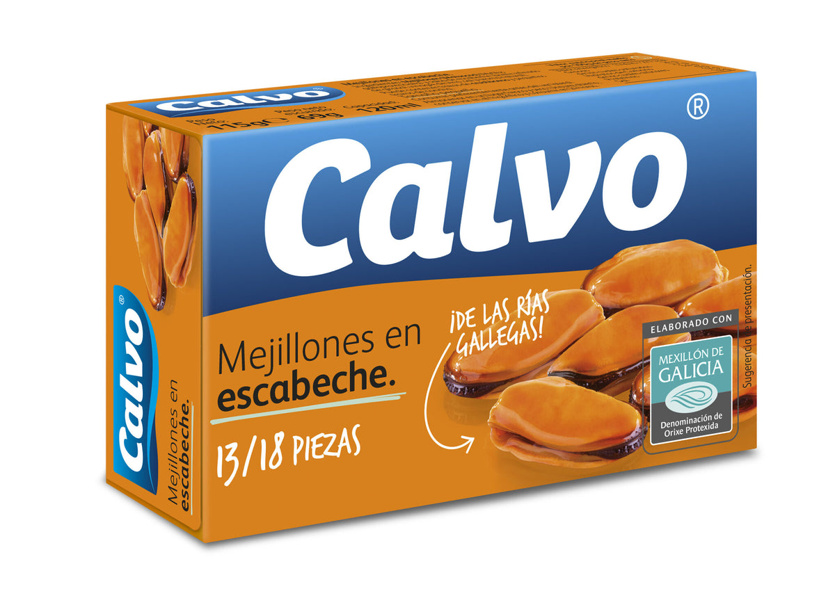 Mejillon escabeche 13/18 lata Calvo 69g escurr