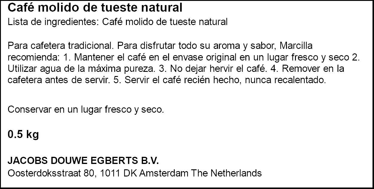 Cafe molido natural Marcilla 500g